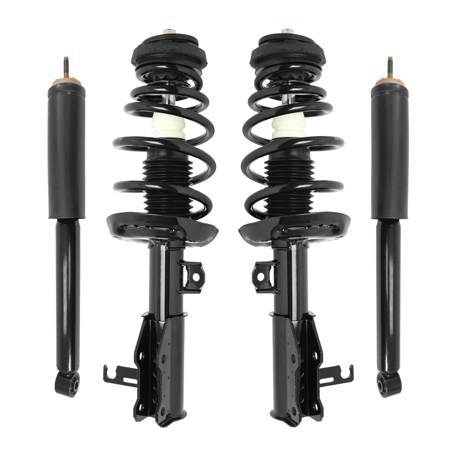 Unity Automotive Front Complete Strut Assemblies, (2) Rear Shock Absorbers - 4-11035-251320-001