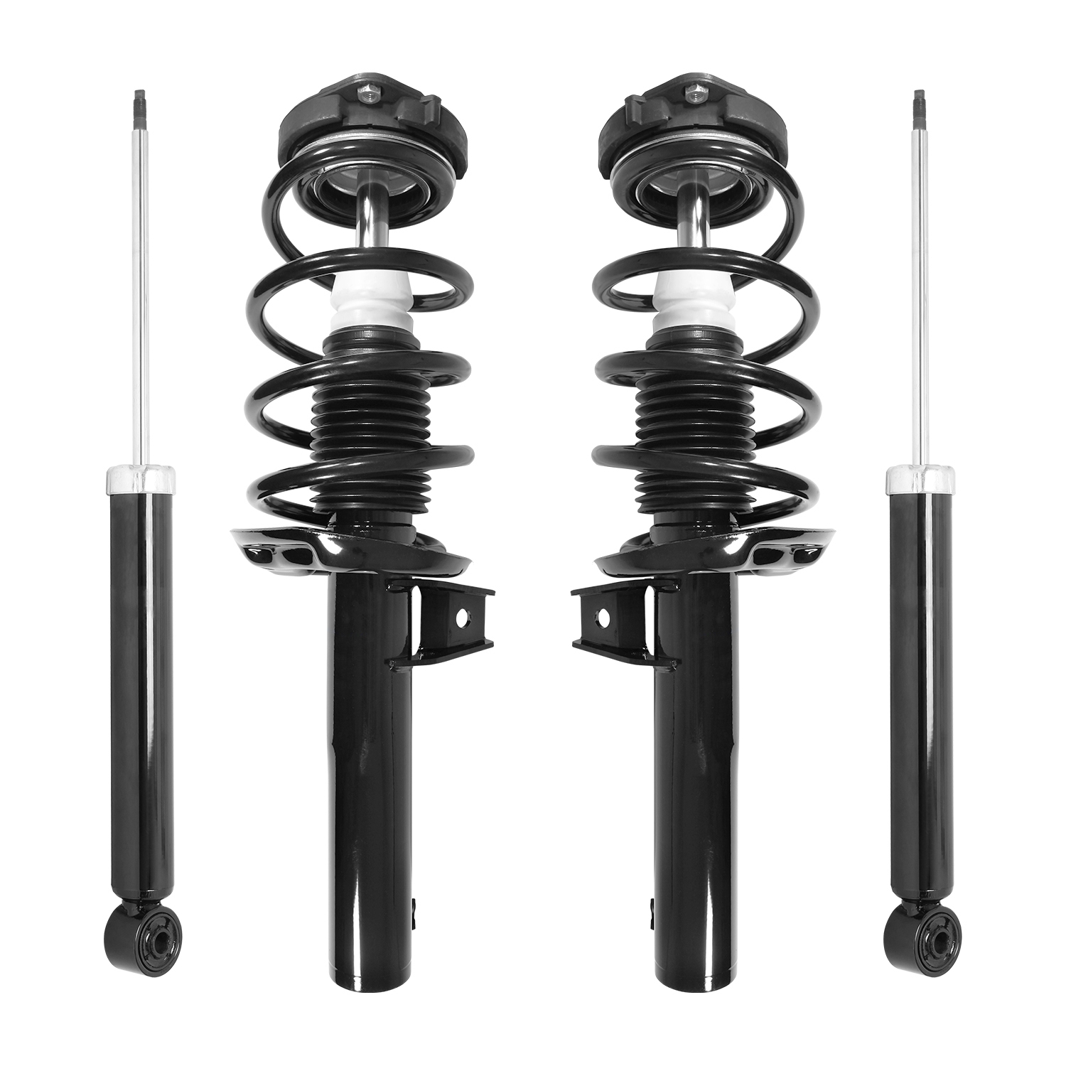 Unity Automotive Front Complete Strut Assemblies, (2) Rear Shock Absorbers - 4-11060-257020-001