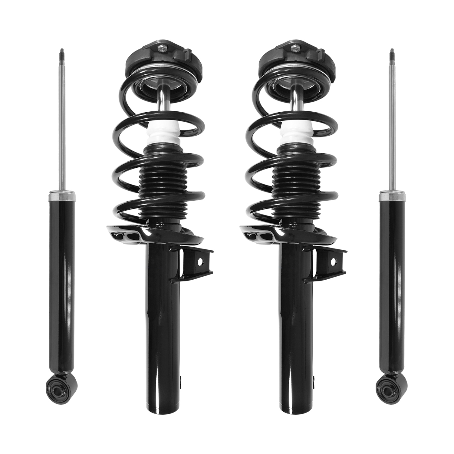 Unity Automotive Front Complete Strut Assemblies, (2) Rear Shock Absorbers - 4-11060-257160-001