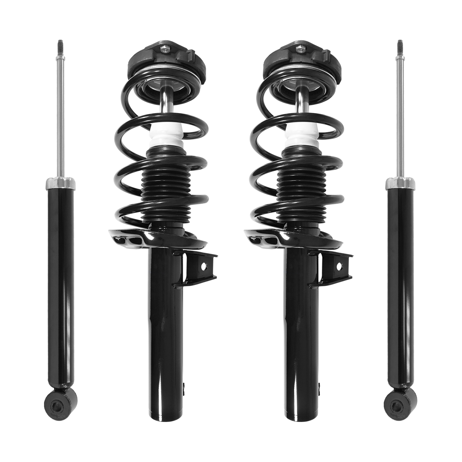 Unity Automotive Front Complete Strut Assemblies, (2) Rear Shock Absorbers - 4-11060-257170-001