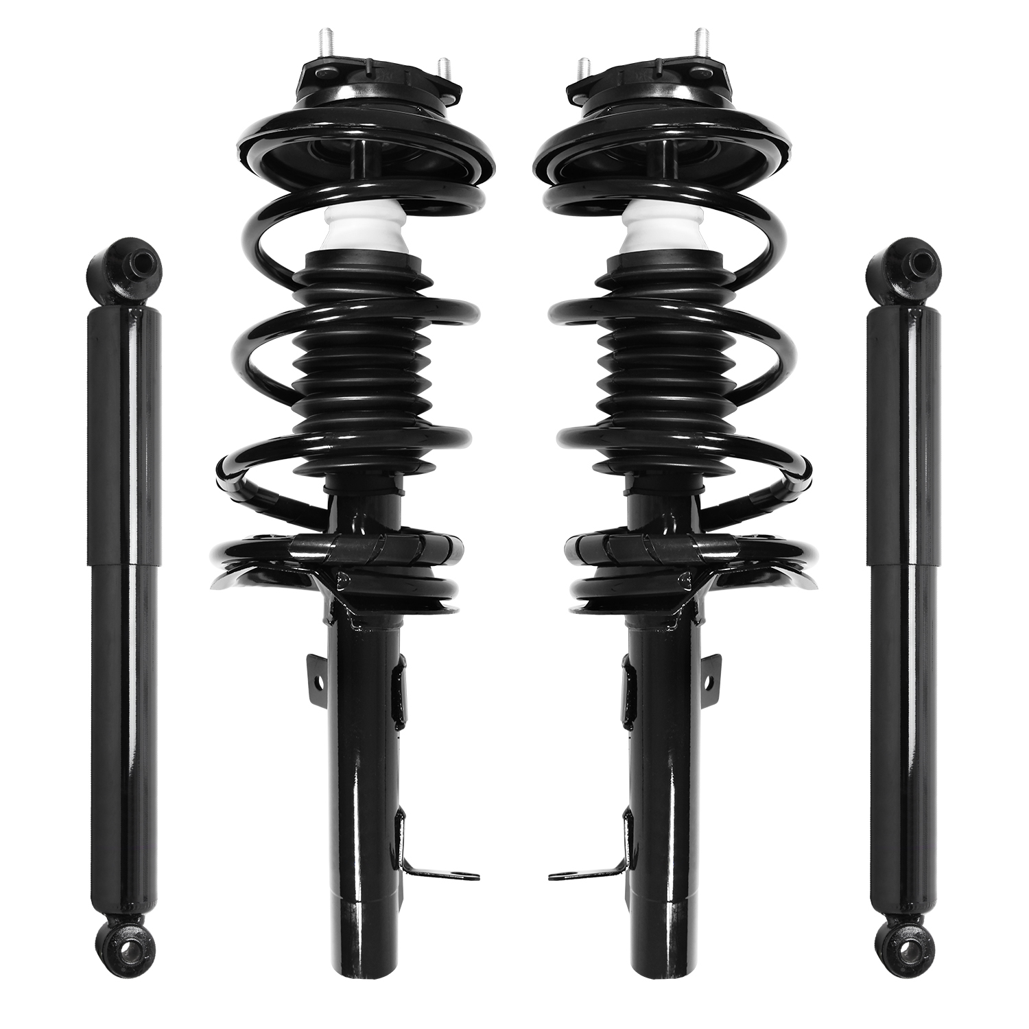Unity Automotive Front Complete Strut Assemblies, (2) Rear Shock Absorbers - 4-11061-252020-001