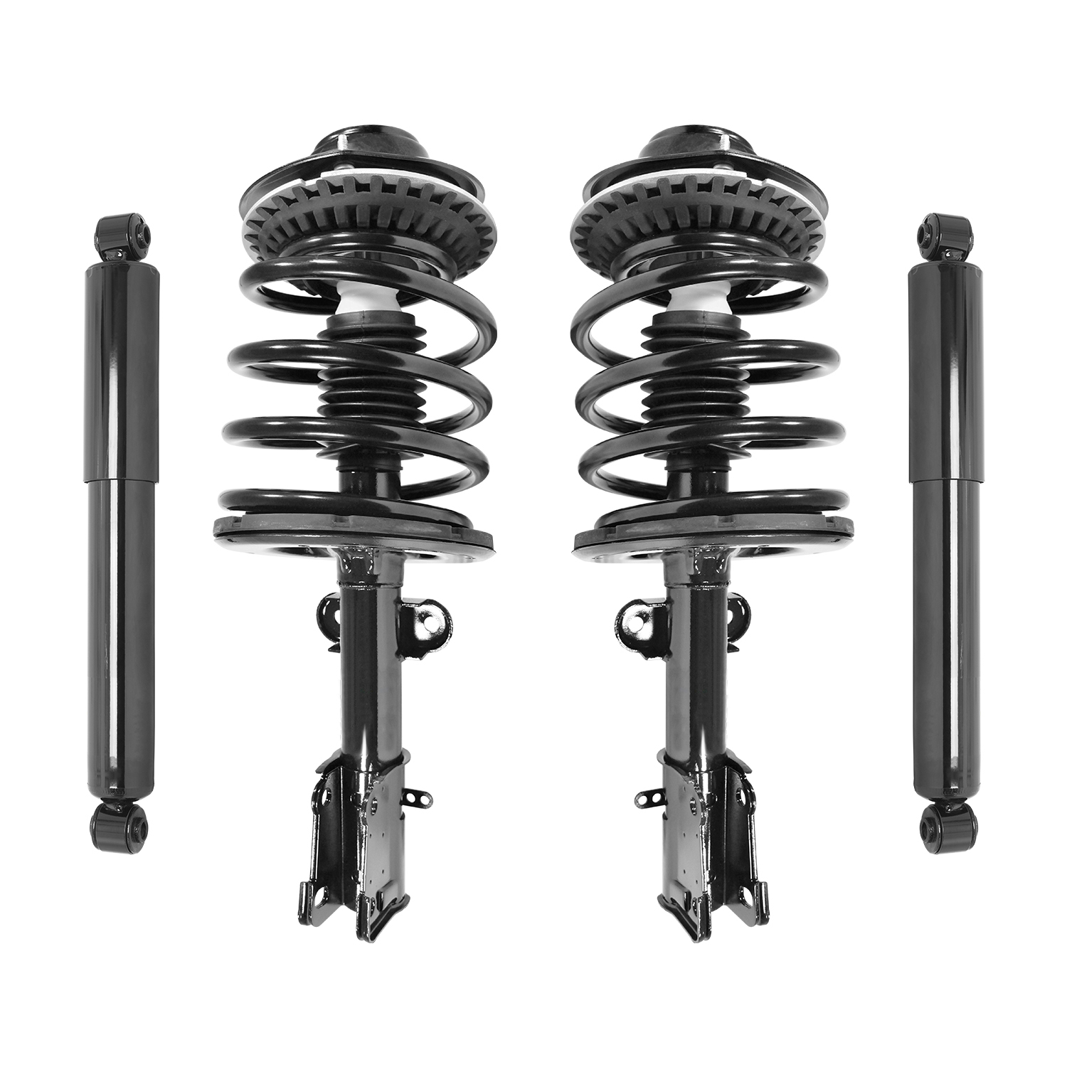 Unity Automotive Front Complete Strut Assemblies, (2) Rear Shock Absorbers - 4-11071-253030-001