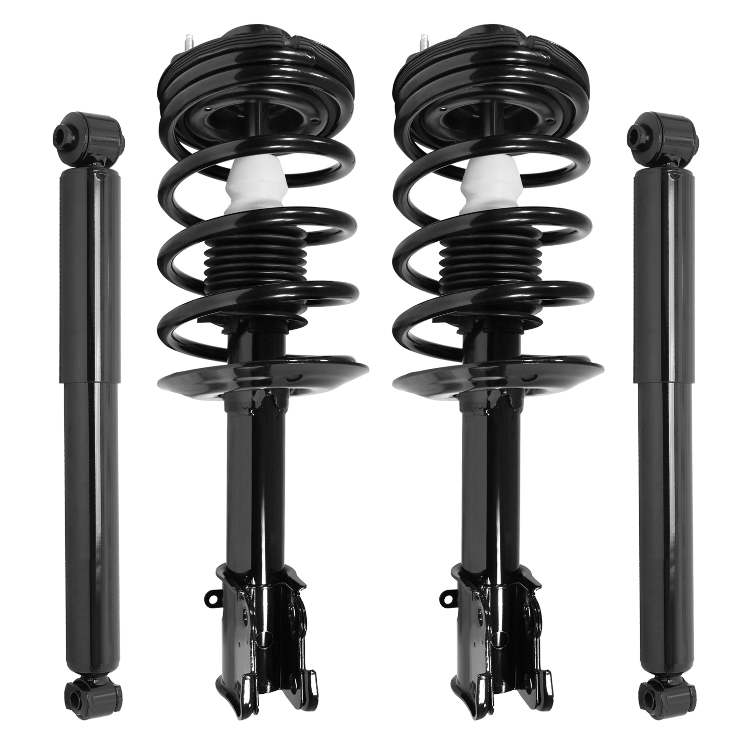 Unity Automotive Front Complete Strut Assemblies, (2) Rear Shock Absorbers - 4-11074-253010-001