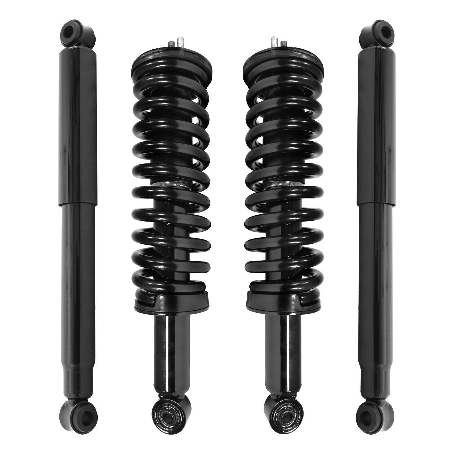 Unity Automotive Front Complete Strut Assemblies, (2) Rear Shock Absorbers - 4-11081-254051-001