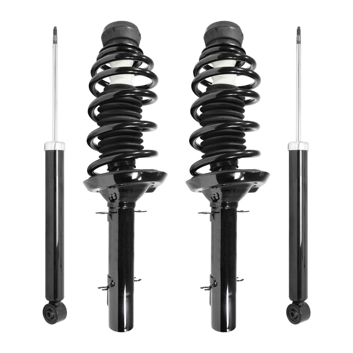 Unity Automotive Front Complete Strut Assemblies, (2) Rear Shock Absorbers - 4-11100-257010-001