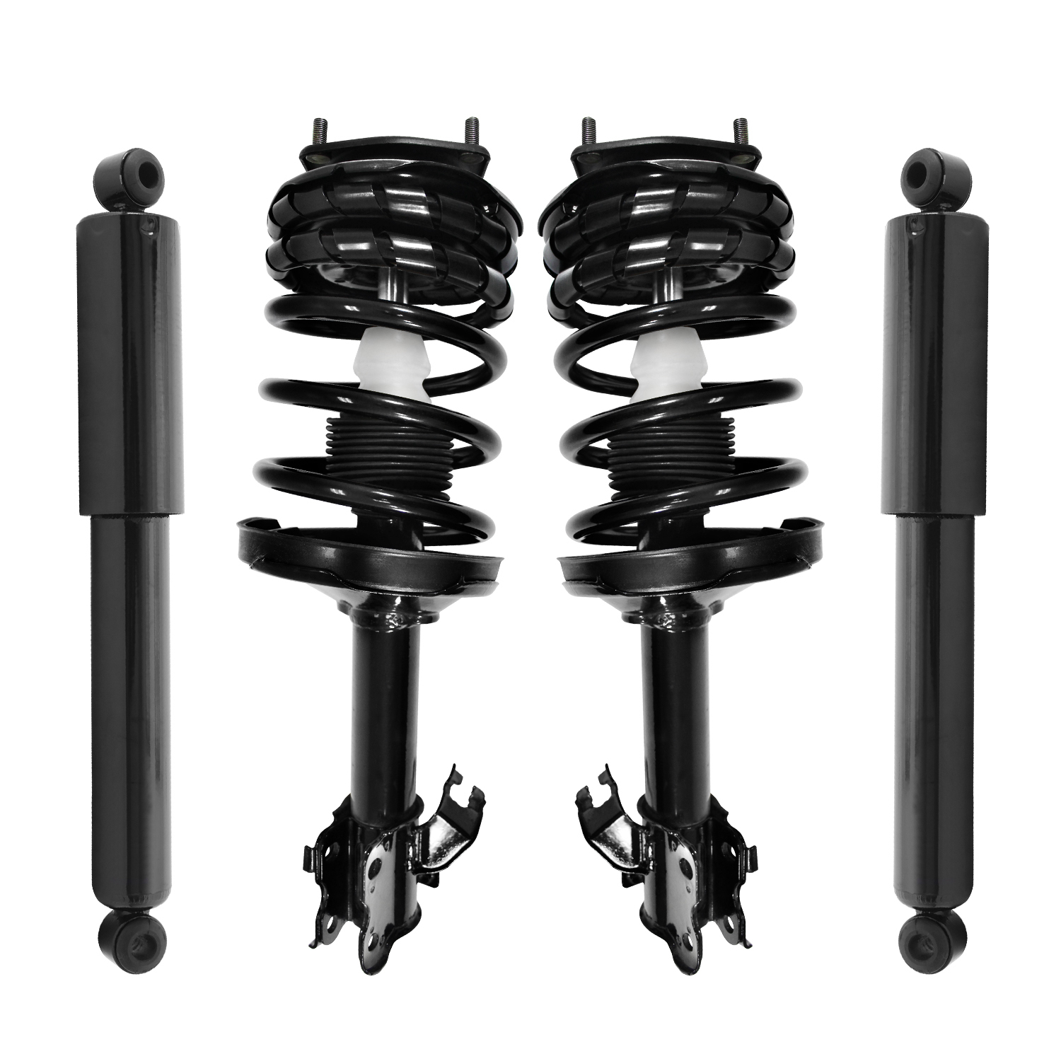 Unity Automotive Front Complete Strut Assemblies, (2) Rear Shock Absorbers - 4-11121-255310-001