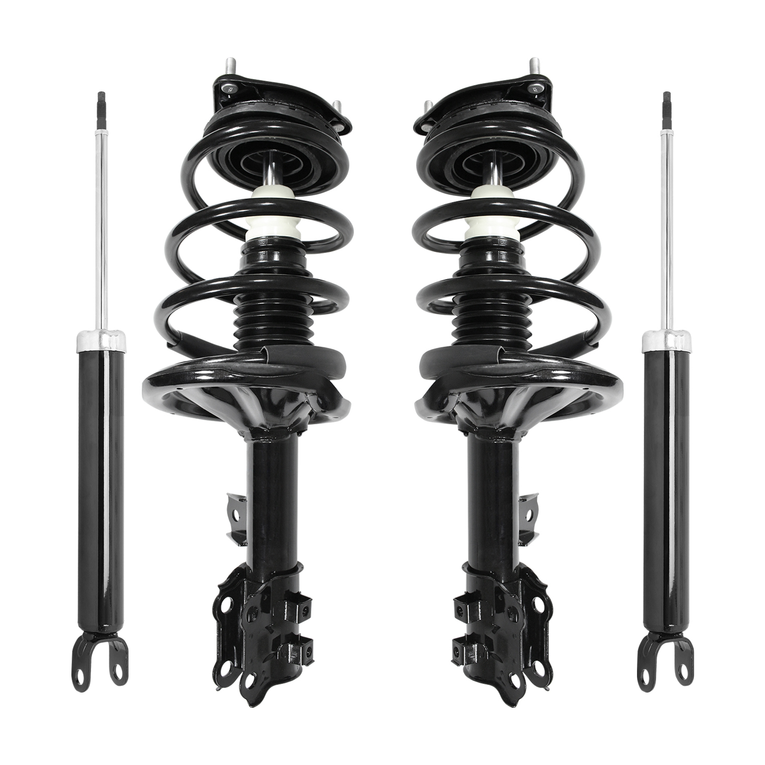 Unity Automotive Front Complete Strut Assemblies, (2) Rear Shock Absorbers - 4-11133-259890-001