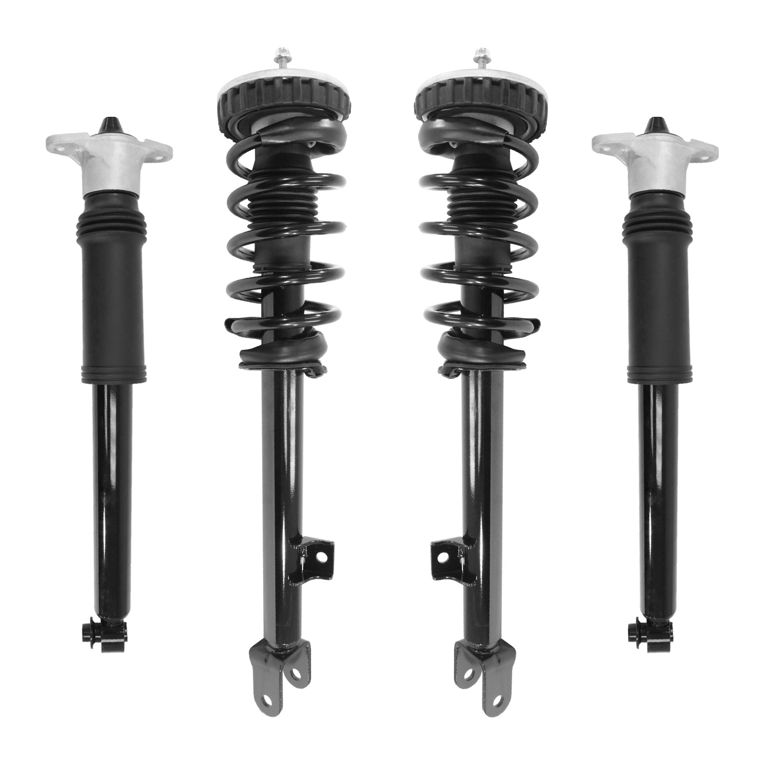 Unity Automotive Front Complete Strut Assemblies, (2) Rear Shock Absorbers - 4-11165-259940-001