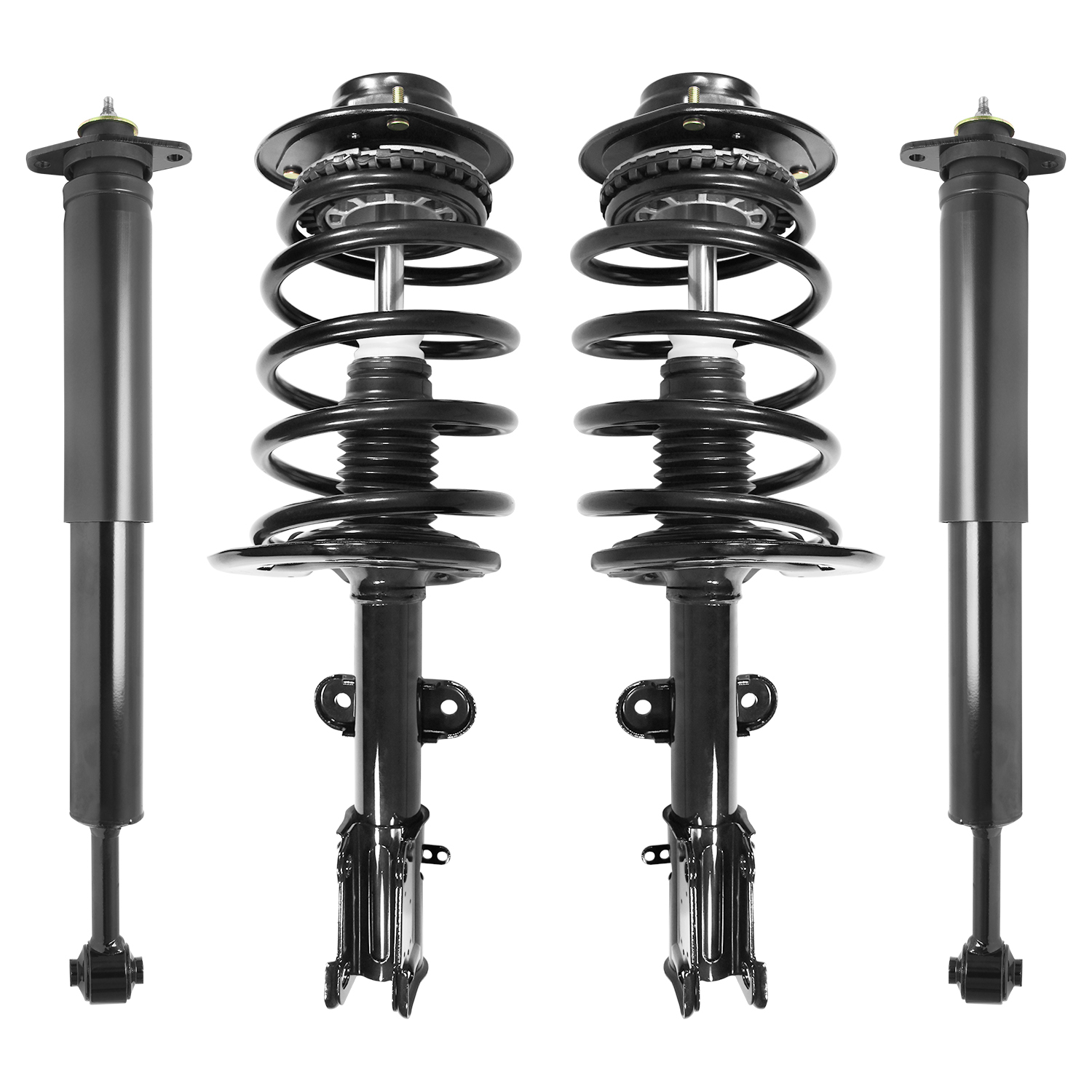 Unity Automotive Front Complete Strut Assemblies, (2) Rear Shock Absorbers - 4-11173-253060-001