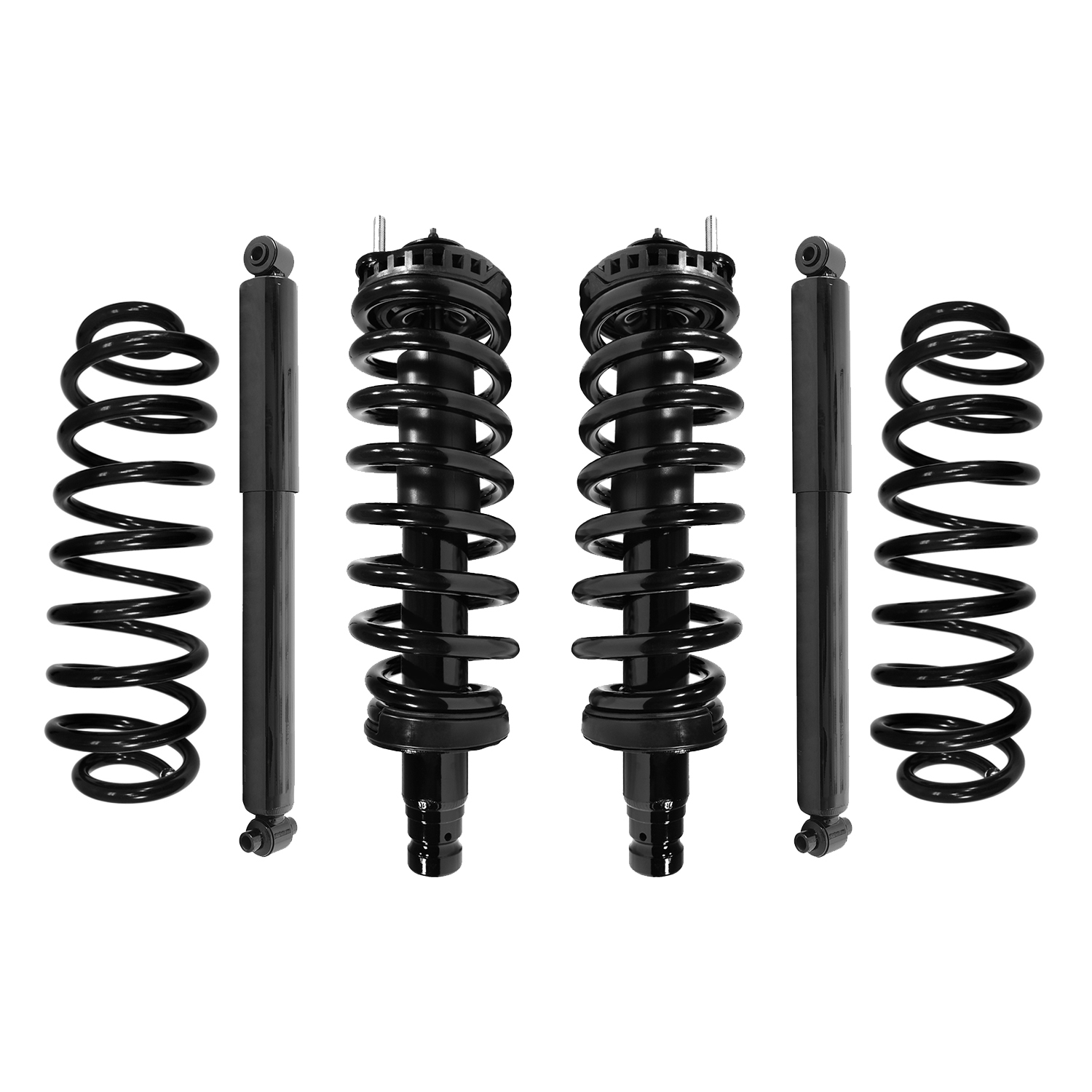 Unity Automotive Front Complete Strut Assemblies, (2) Rear Shock Absorbers, (2) Coil Springs, (4) Isolators - 4-11180-65230C-001