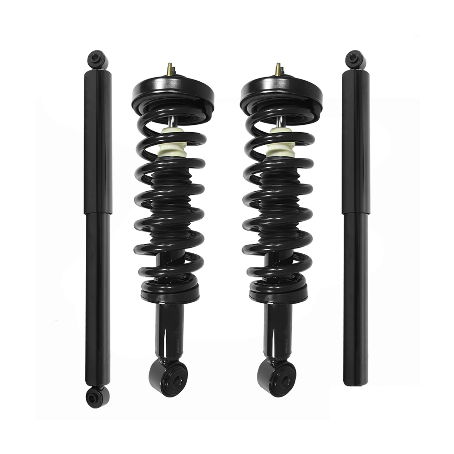 Unity Automotive Front Complete Strut Assemblies, (2) Rear Shock Absorbers - 4-11206-252090-001