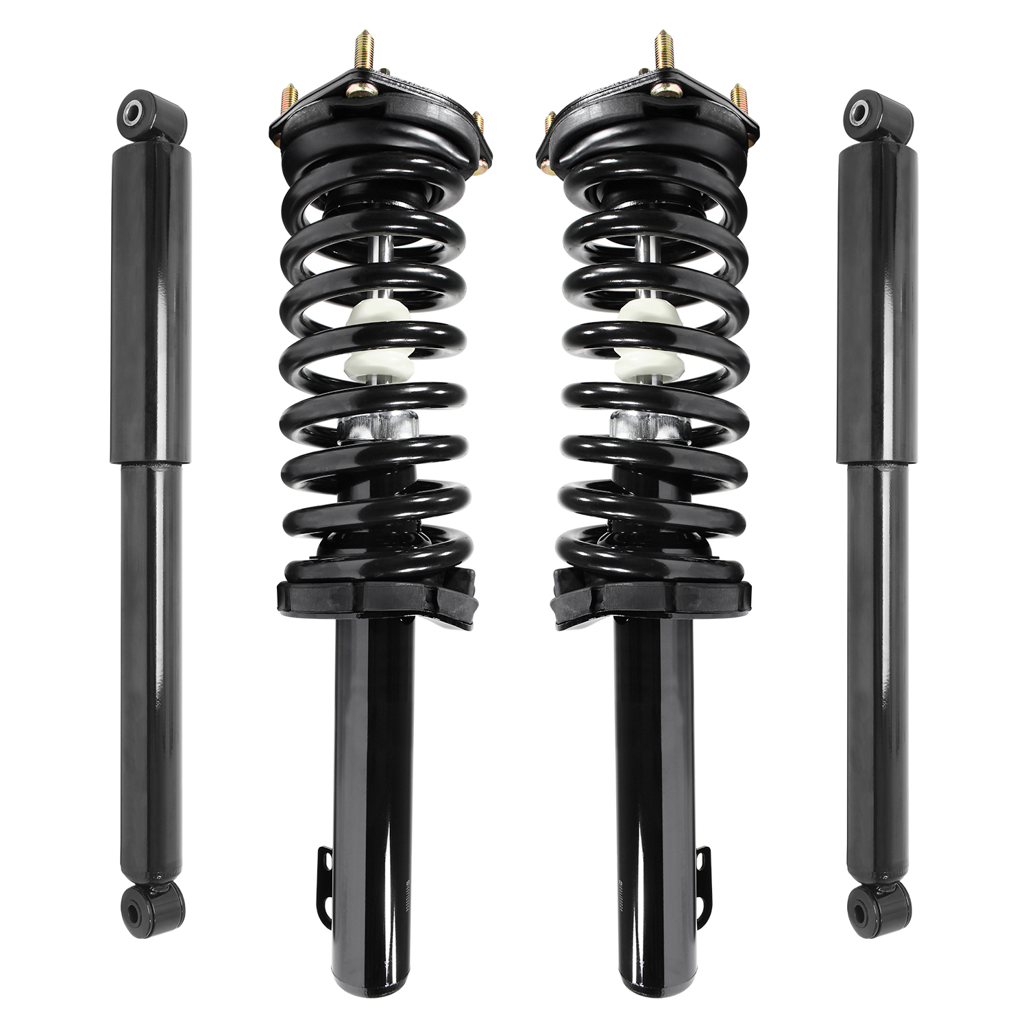 Unity Automotive Front Complete Strut Assemblies, (2) Rear Shock Absorbers - 4-11211-259120-001