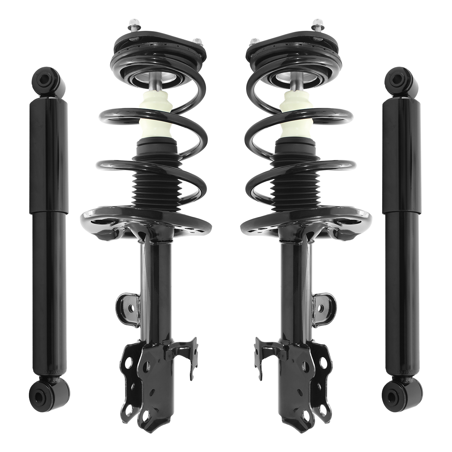 Unity Automotive Front Complete Strut Assemblies, (2) Rear Shock Absorbers - 4-11245-254060-001