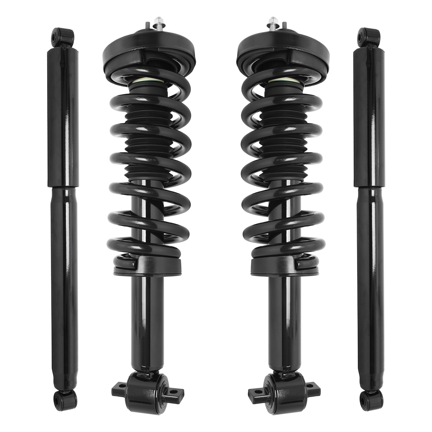 Unity Automotive Front Complete Strut Assemblies, (2) Rear Shock Absorbers - 4-11265-252600-001