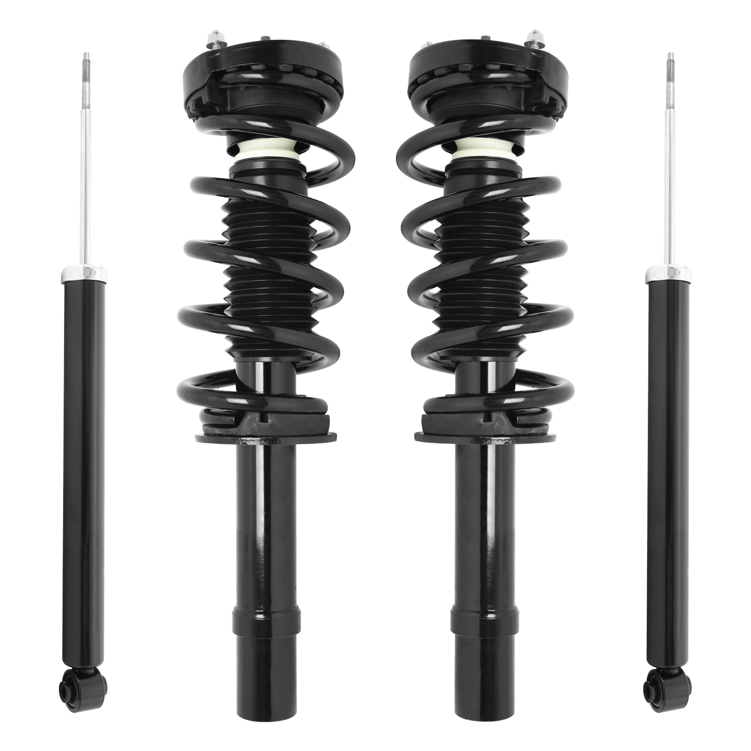 Unity Automotive Front Complete Strut Assemblies, (2) Rear Shock Absorbers - 4-11273-253600-001
