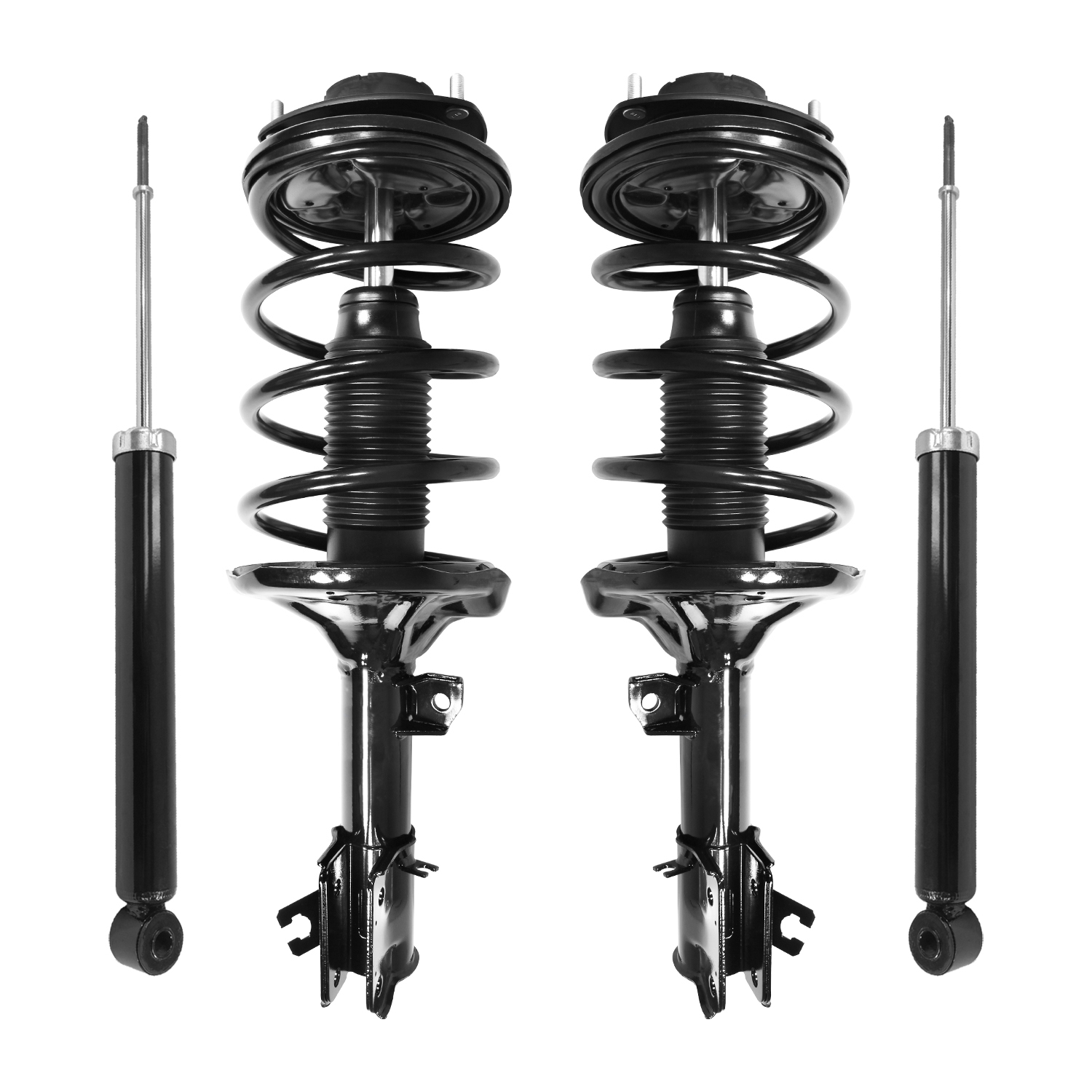 Unity Automotive Front Complete Strut Assemblies, (2) Rear Shock Absorbers - 4-11283-259800-001