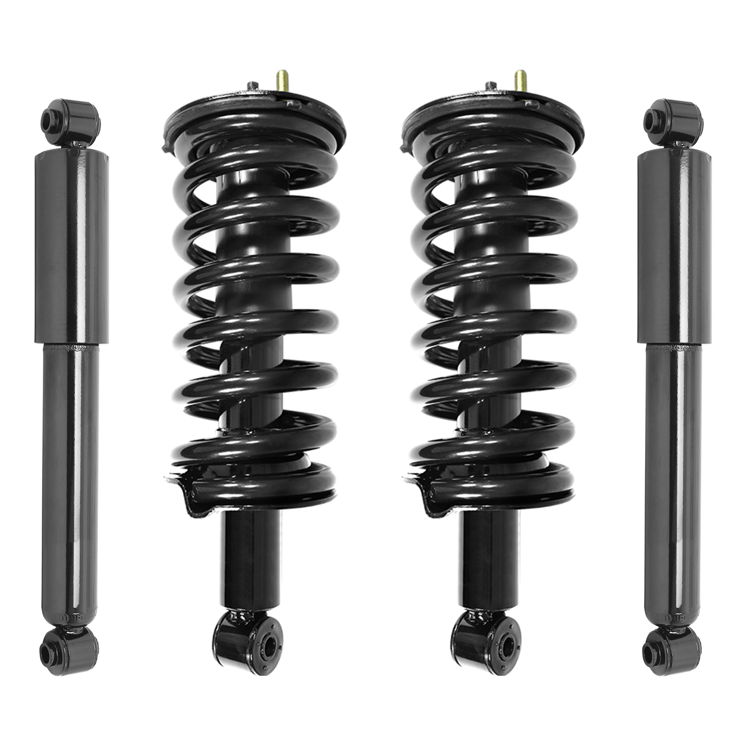 Unity Automotive Front Complete Strut Assemblies, (2) Rear Shock Absorbers - 4-11300-255040-001