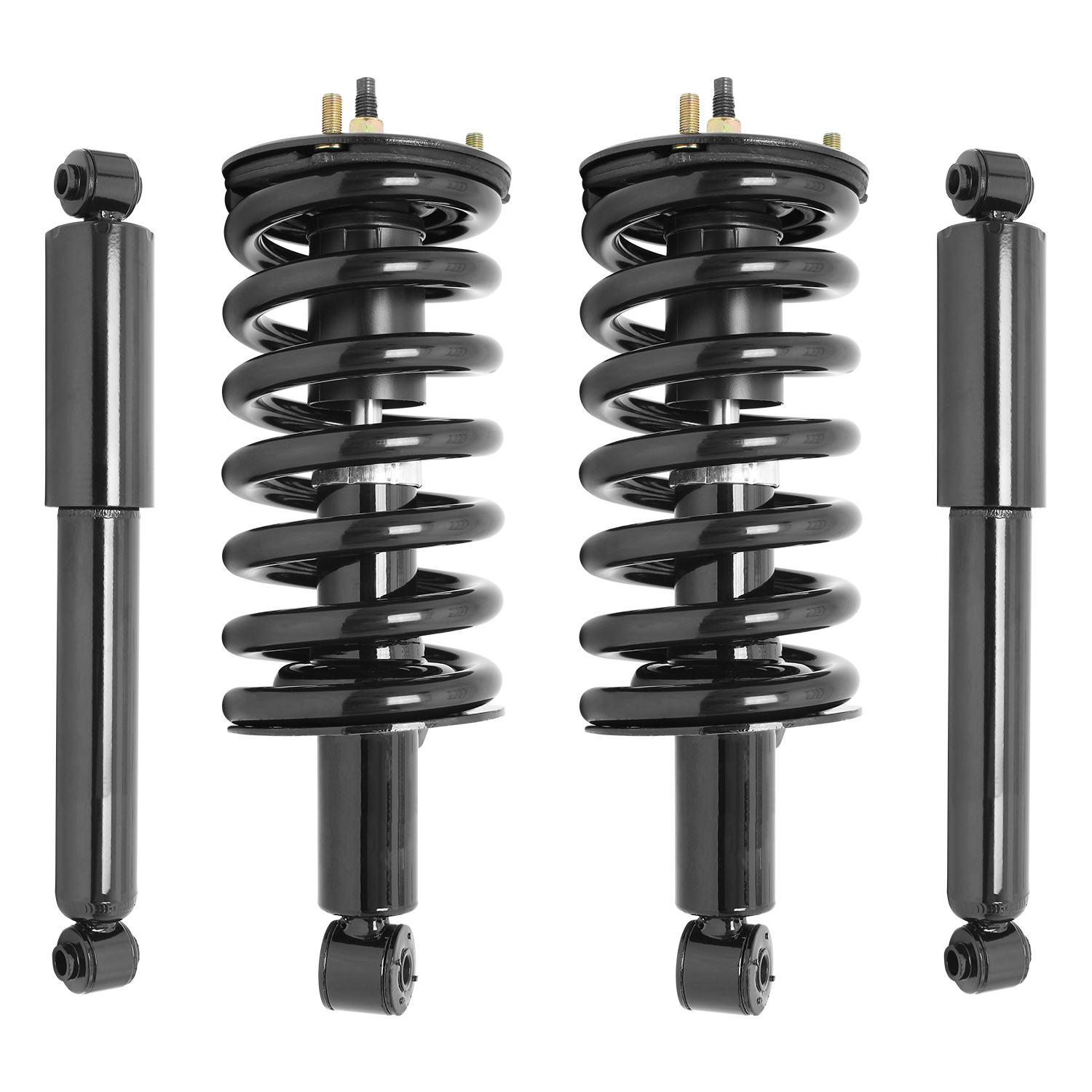 Unity Automotive Front Complete Strut Assemblies, (2) Rear Shock Absorbers - 4-11302-255040-001