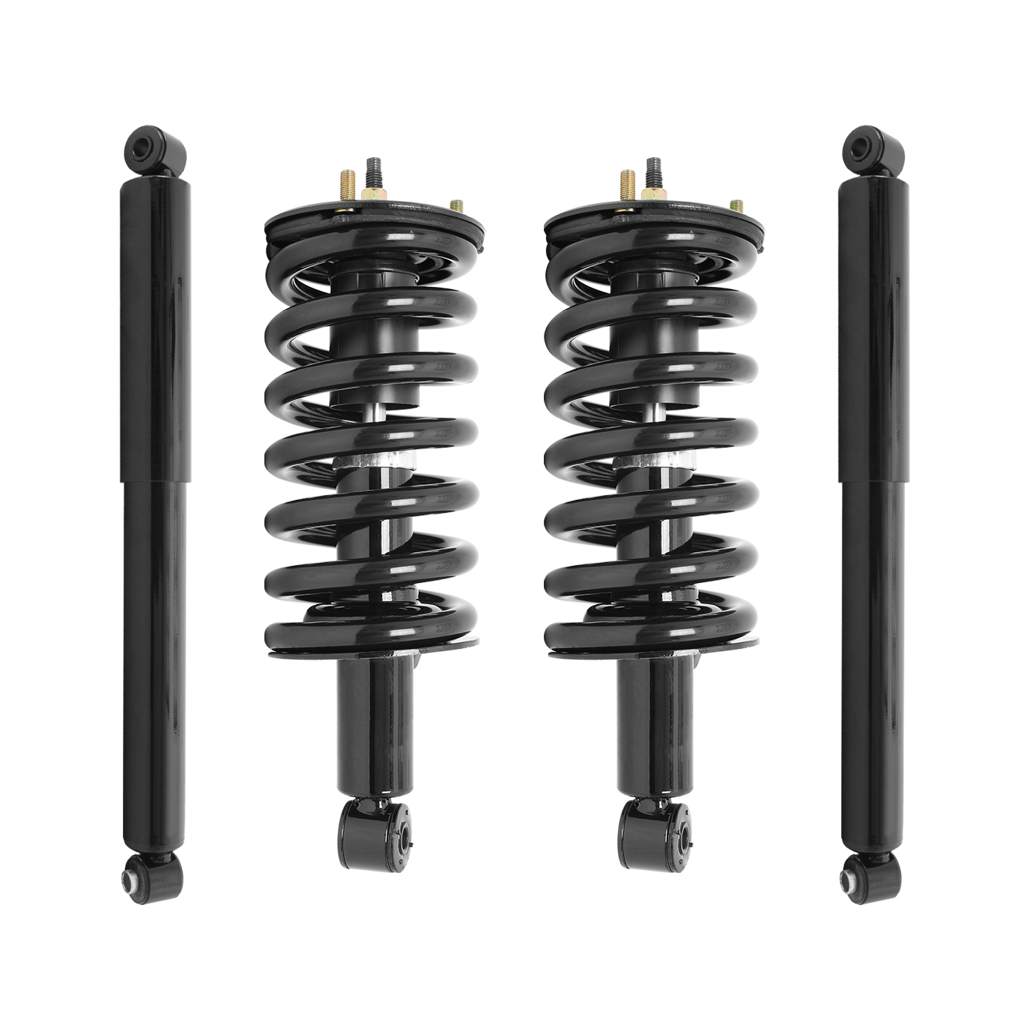 Unity Automotive Front Complete Strut Assemblies, (2) Rear Shock Absorbers - 4-11302-255500-001