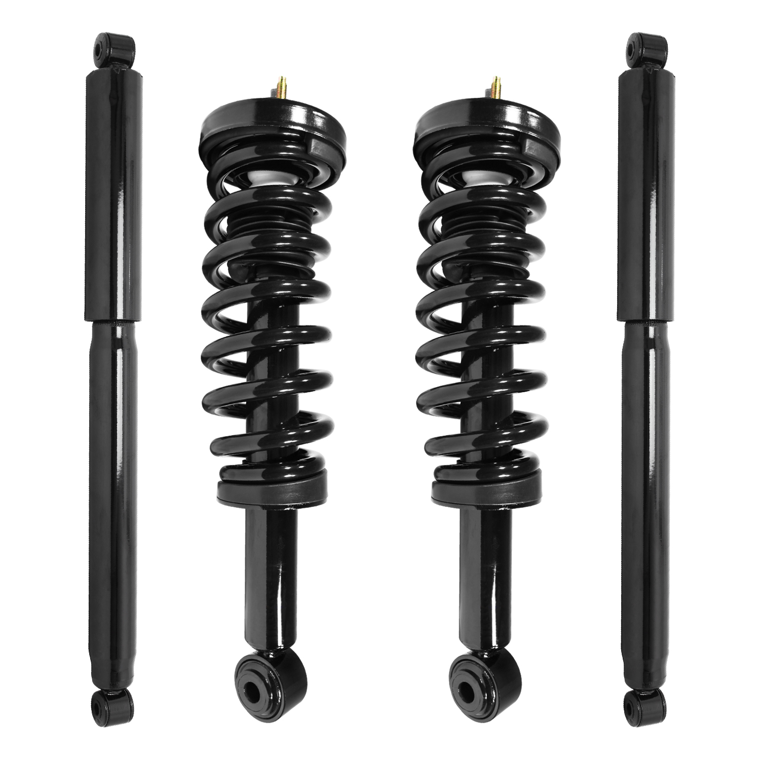 Unity Automotive Front Complete Strut Assemblies, (2) Rear Shock Absorbers - 4-11306-252600-001