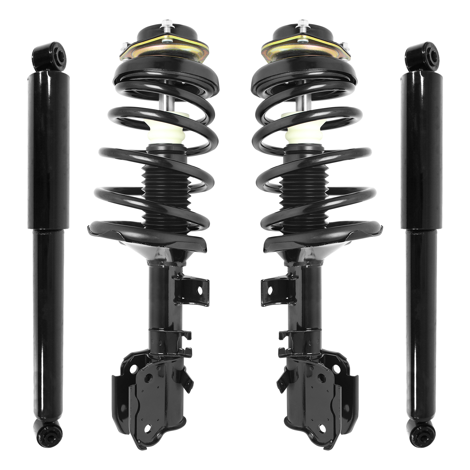 Unity Automotive Front Complete Strut Assemblies, (2) Rear Shock Absorbers - 4-11315-255420-001