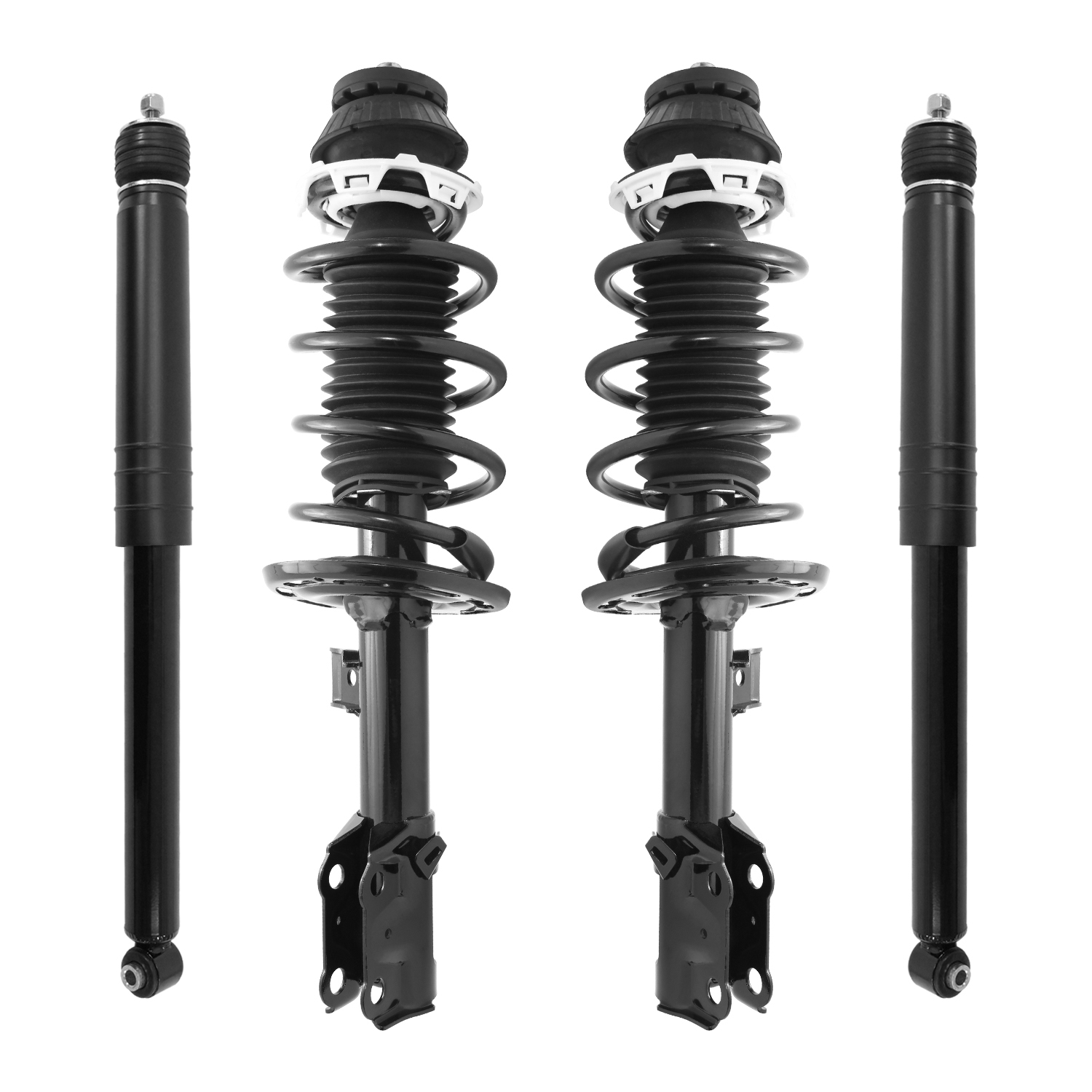 Unity Automotive Front Complete Strut Assemblies, (2) Rear Shock Absorbers - 4-11411-250060-001
