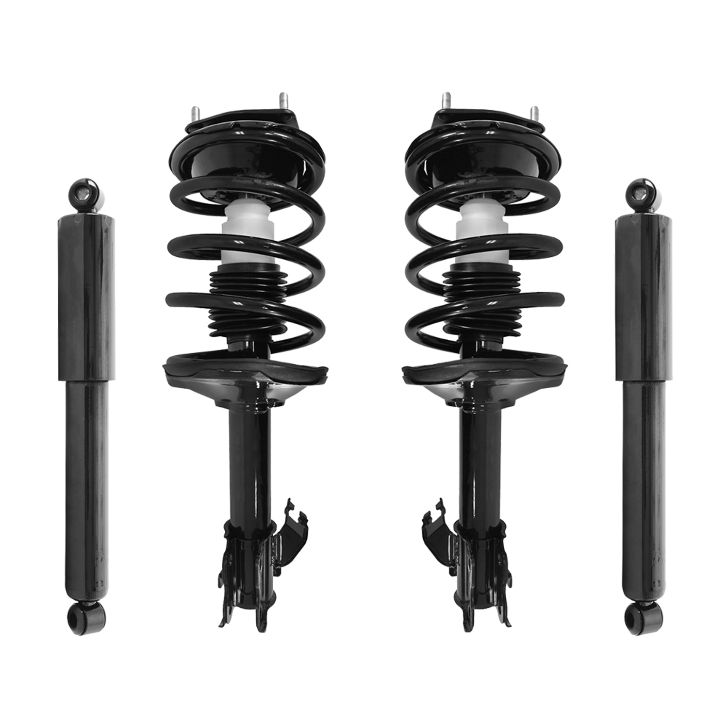 Unity Automotive Front Complete Strut Assemblies, (2) Rear Shock Absorbers - 4-11433-255310-001