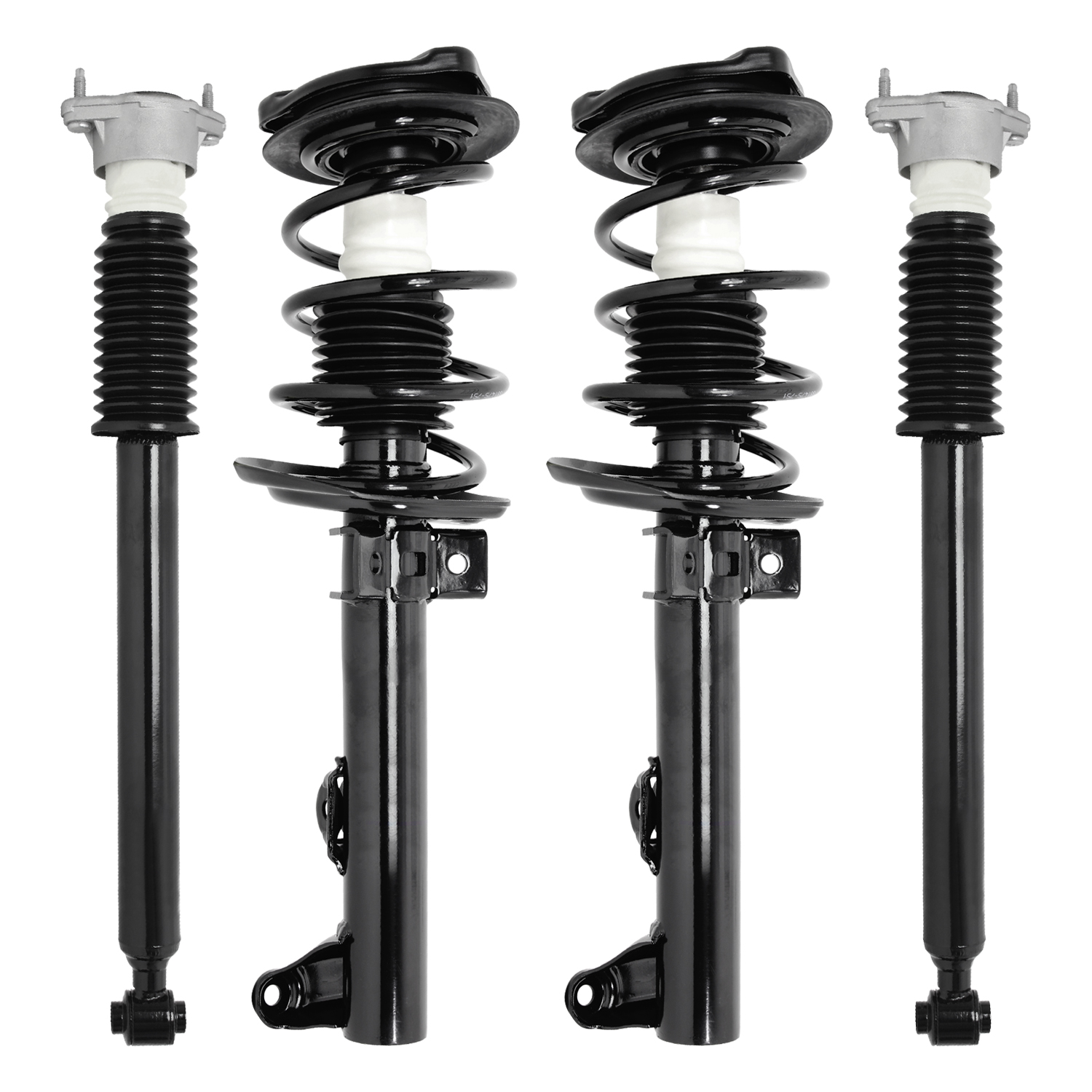 Unity Automotive Front Complete Strut Assemblies, (2) Rear Shock Absorbers - 4-11470-254870-001