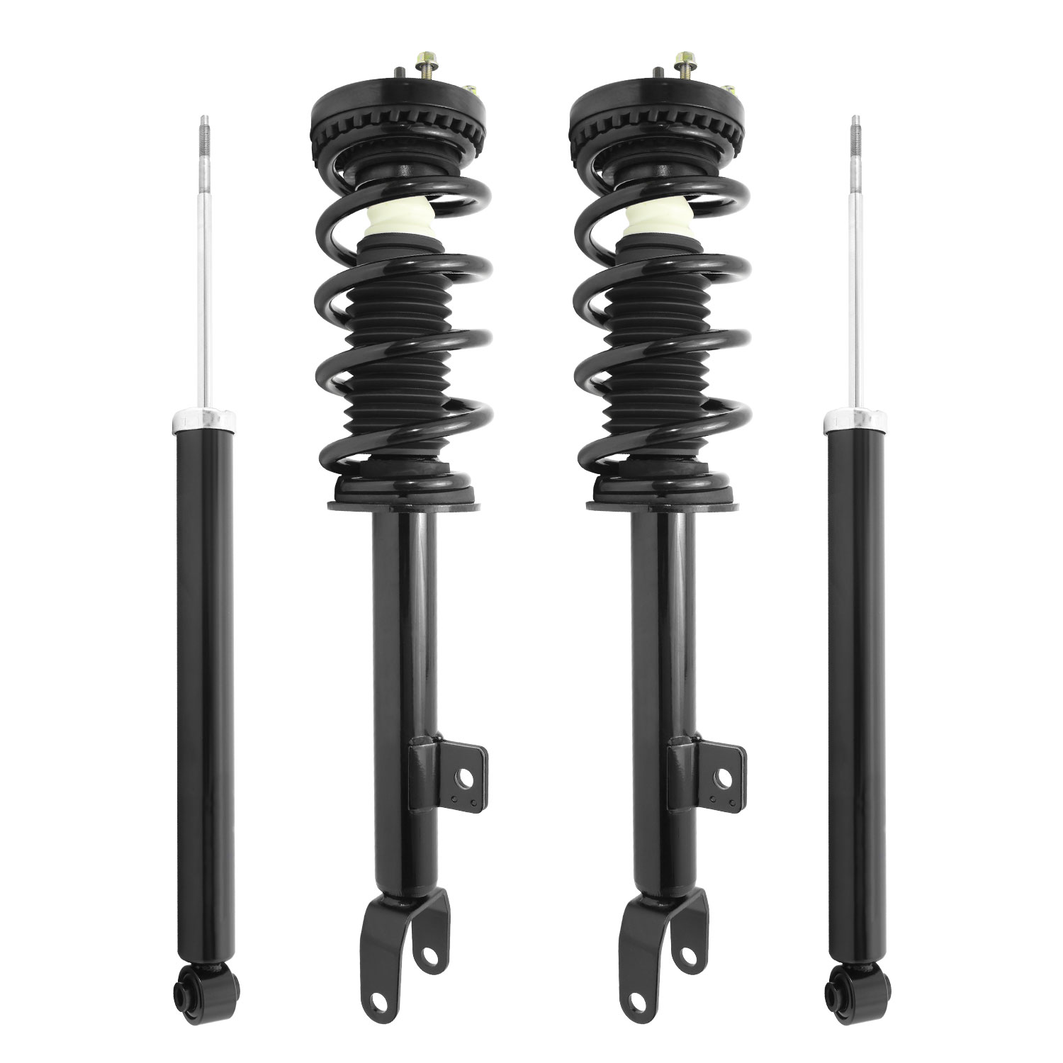 Unity Automotive Front Complete Strut Assemblies, (2) Rear Shock Absorbers - 4-11510-253600-001
