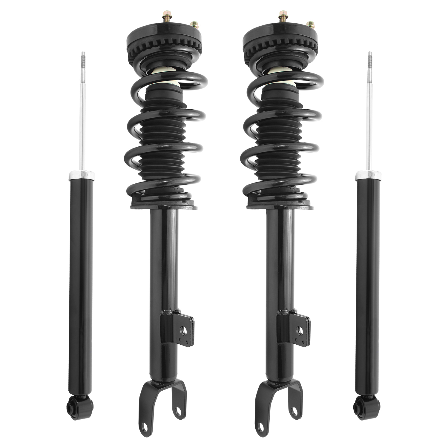 Unity Automotive Front Complete Strut Assemblies, (2) Rear Shock Absorbers - 4-11530-253600-001