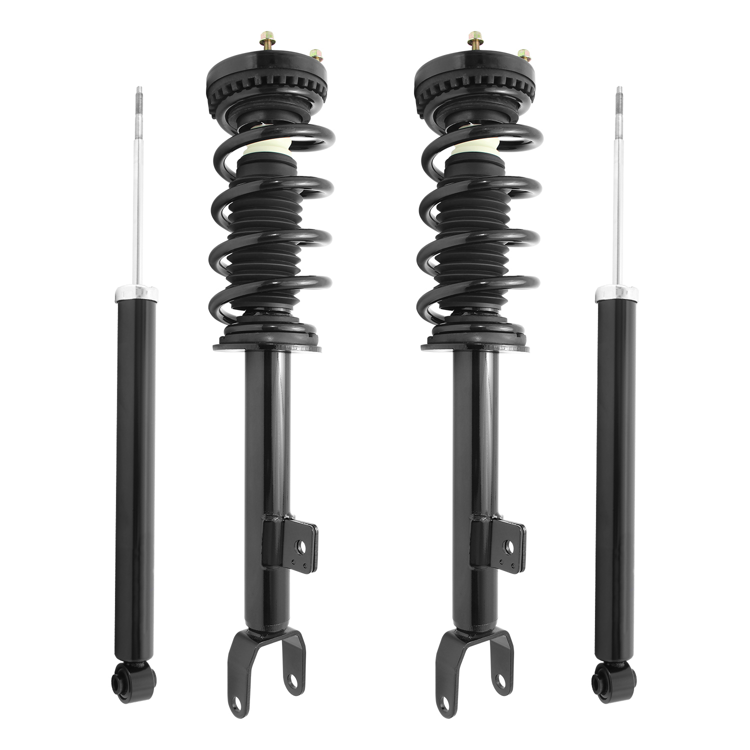 Unity Automotive Front Complete Strut Assemblies, (2) Rear Shock Absorbers - 4-11540-253600-001
