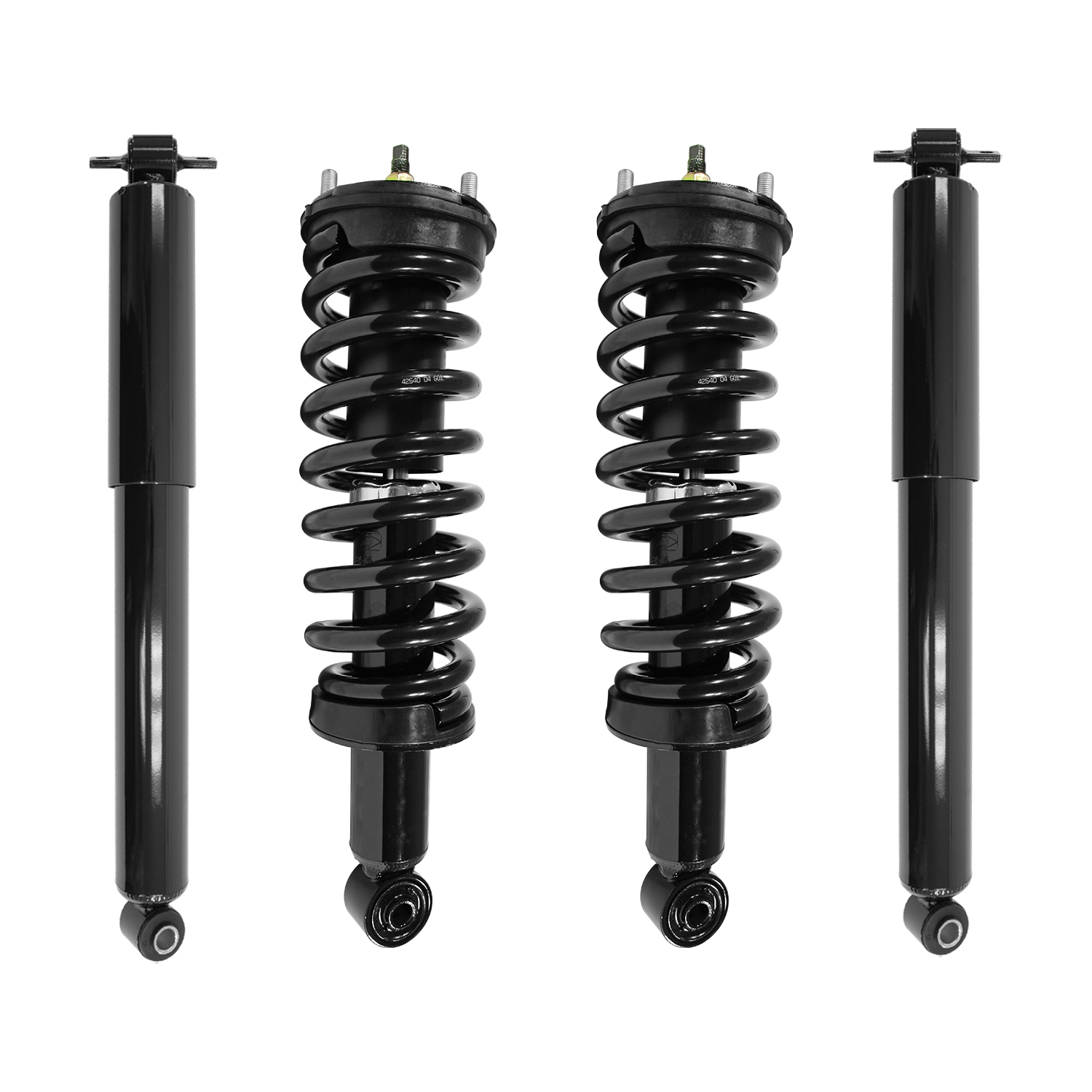 Unity Automotive Front Complete Strut Assemblies, (2) Rear Shock Absorbers - 4-11570-251260-001