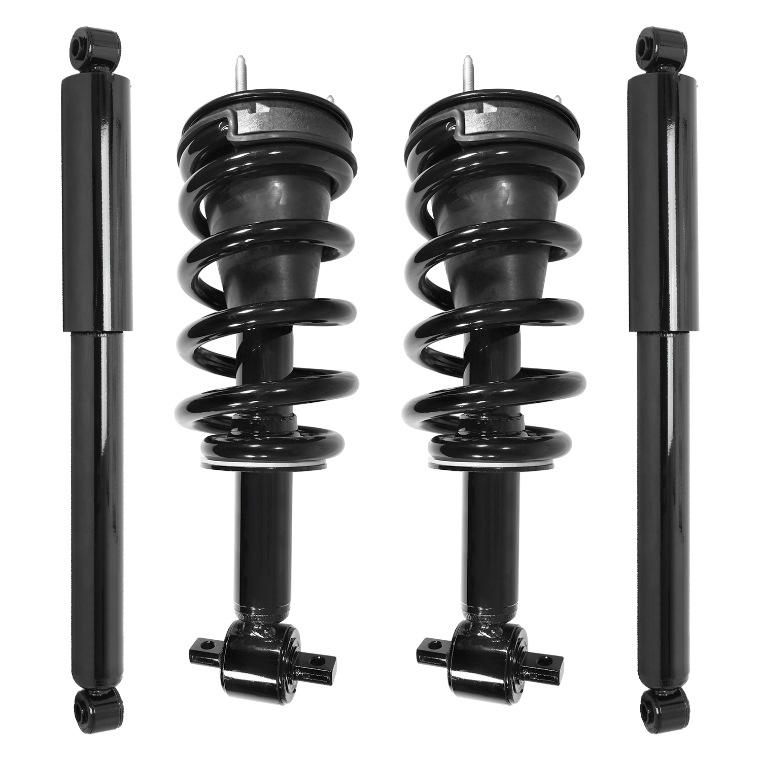 Unity Automotive Front Complete Strut Assemblies, (2) Rear Shock Absorbers - 4-11590-251400-001