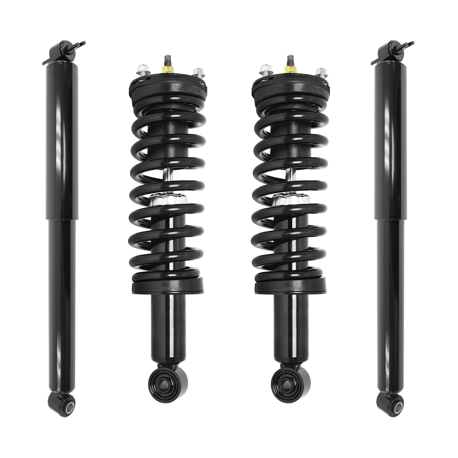 Unity Automotive Front Complete Strut Assemblies, (2) Rear Shock Absorbers - 4-11600-251260-001