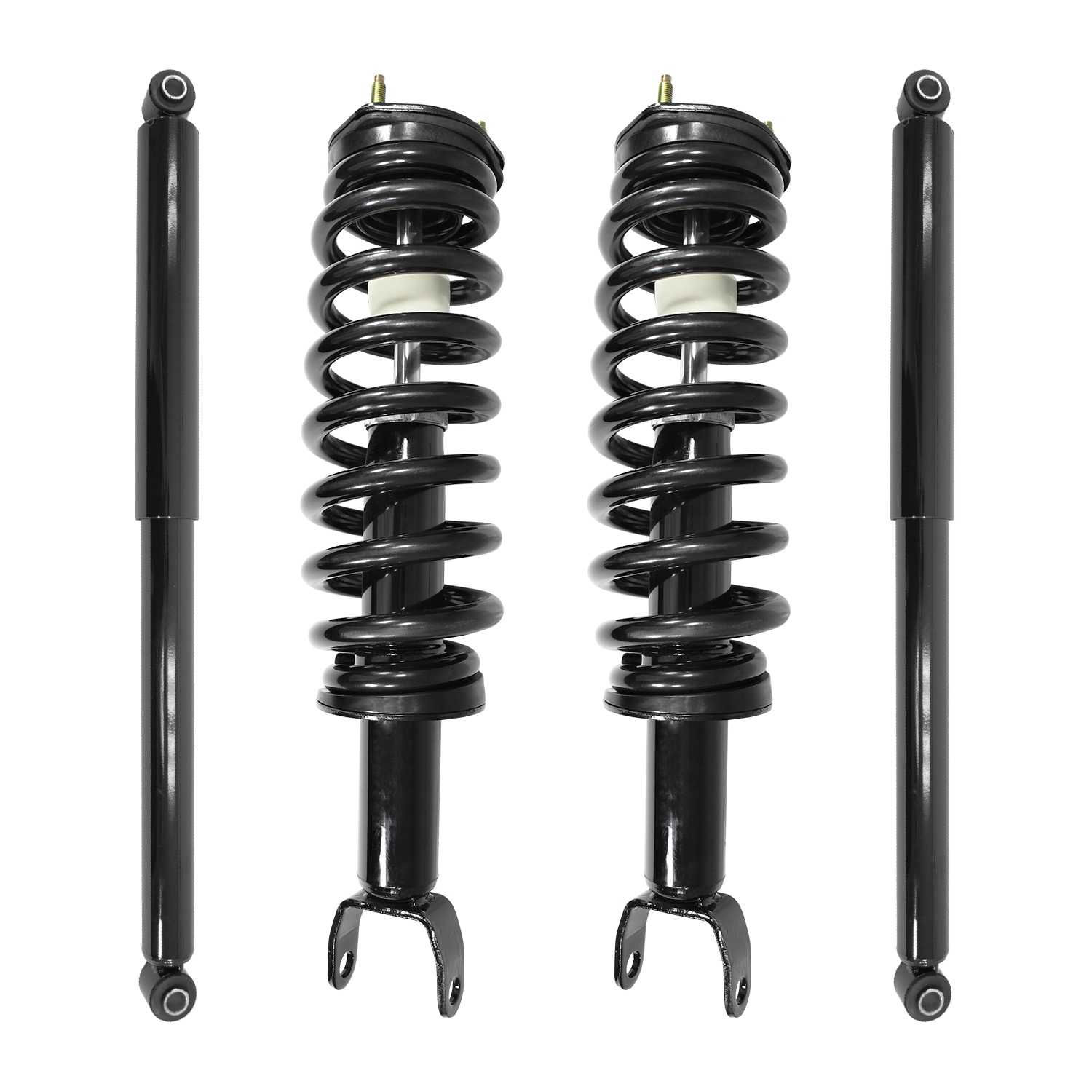 Unity Automotive Front Complete Strut Assemblies, (2) Rear Shock Absorbers - 4-11610-256010-001