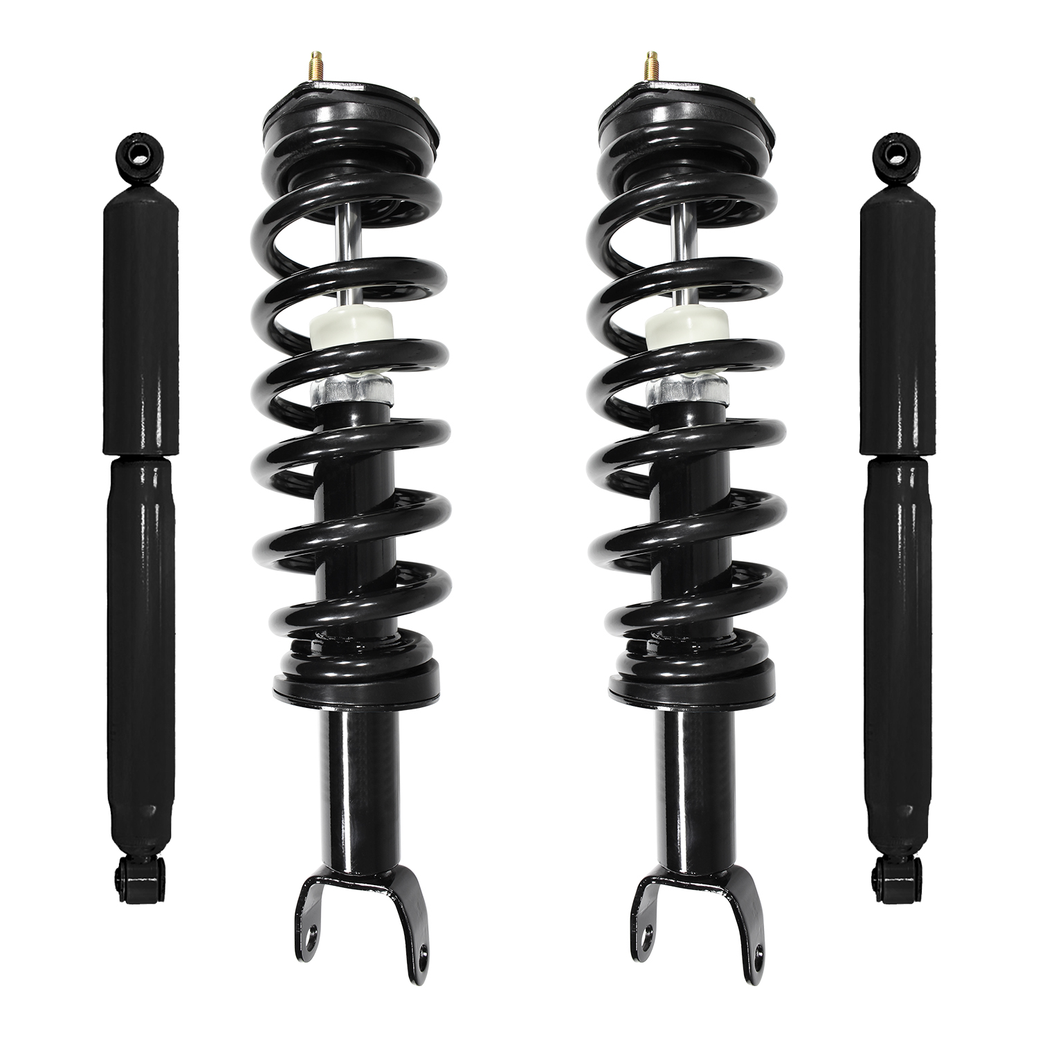 Unity Automotive Front Complete Strut Assemblies, (2) Rear Shock Absorbers - 4-11620-256300-001