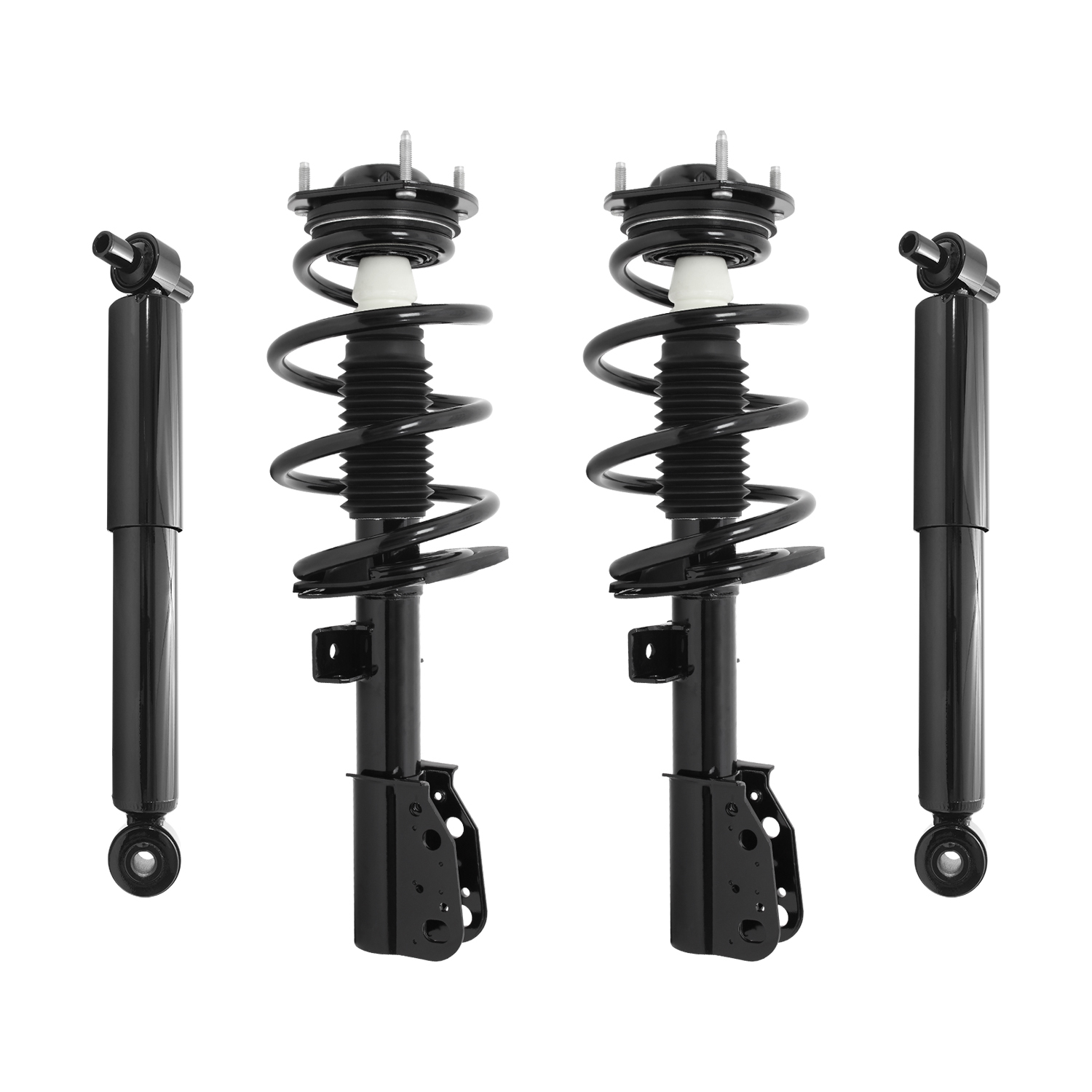 Unity Automotive Front Complete Strut Assemblies, (2) Rear Shock Absorbers - 4-11670-213050-001