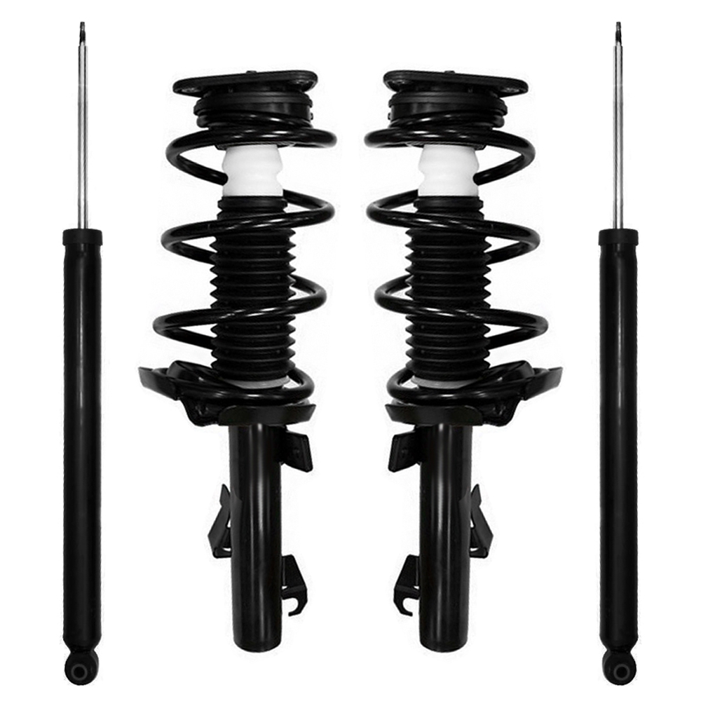 Unity Automotive Front Complete Strut Assemblies, (2) Rear Shock Absorbers - 4-11681-259020-001