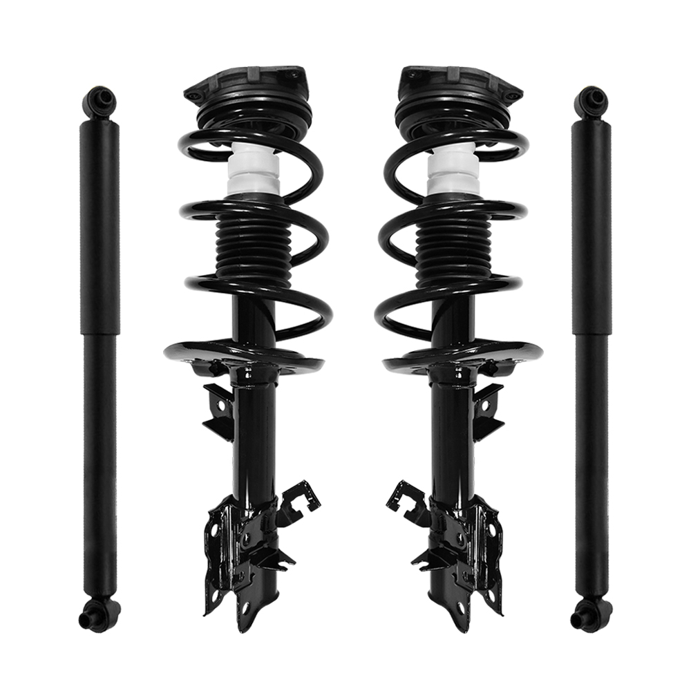 Unity Automotive Front Complete Strut Assemblies, (2) Rear Shock Absorbers - 4-11733-255510-001