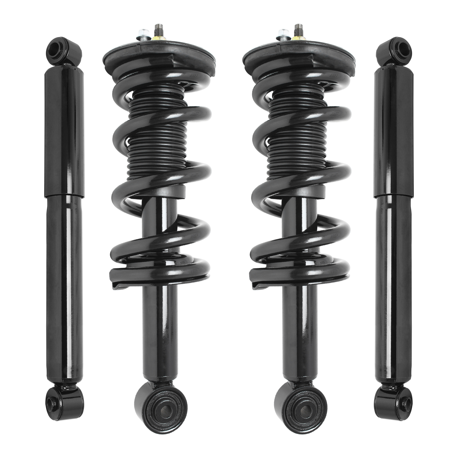 Unity Automotive Front Complete Strut Assemblies, (2) Rear Shock Absorbers - 4-11780-255080-001