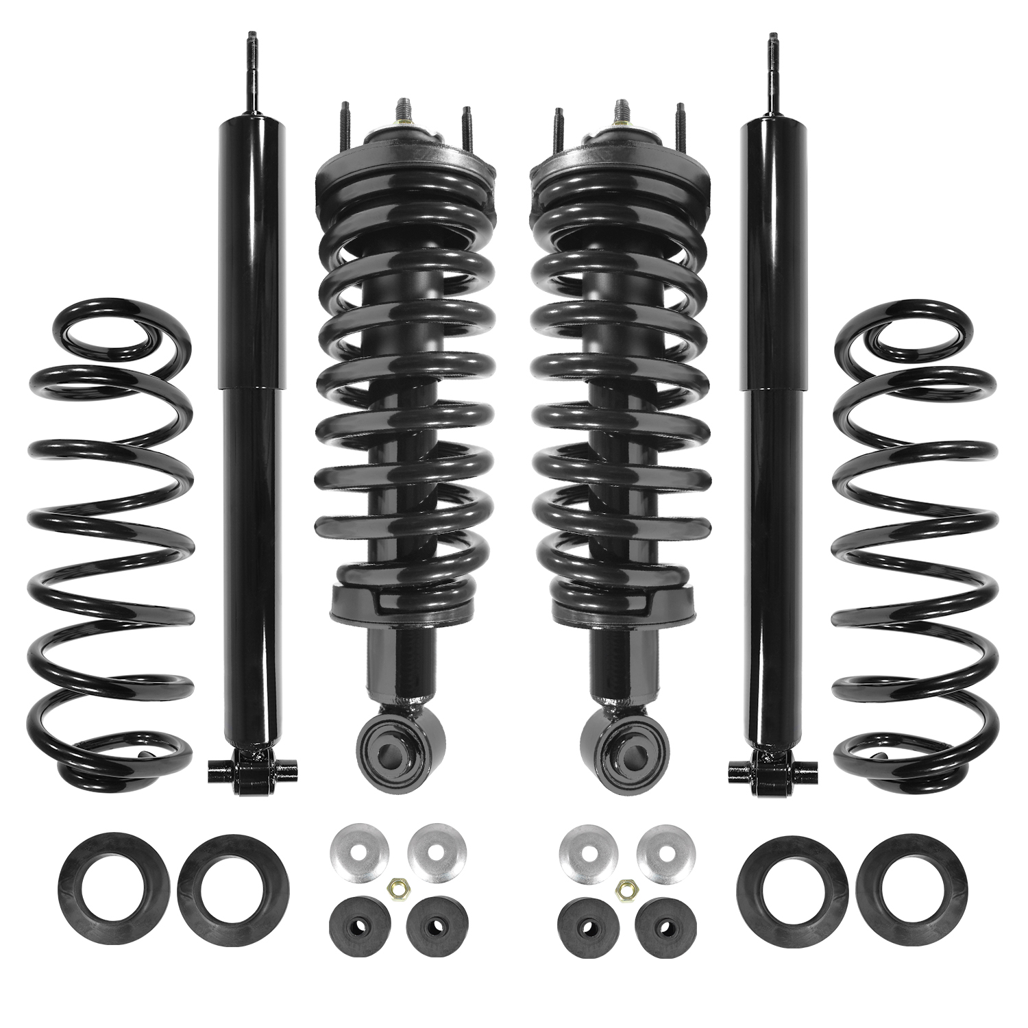 Unity Automotive Front Complete Strut Assemblies, (2) Rear Shock Absorbers - 4-11800-65993C-001