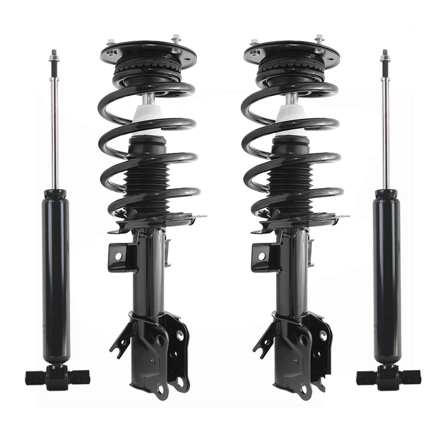 Unity Automotive Front Complete Strut Assemblies, (2) Rear Shock Absorbers - 4-11840-252260-001
