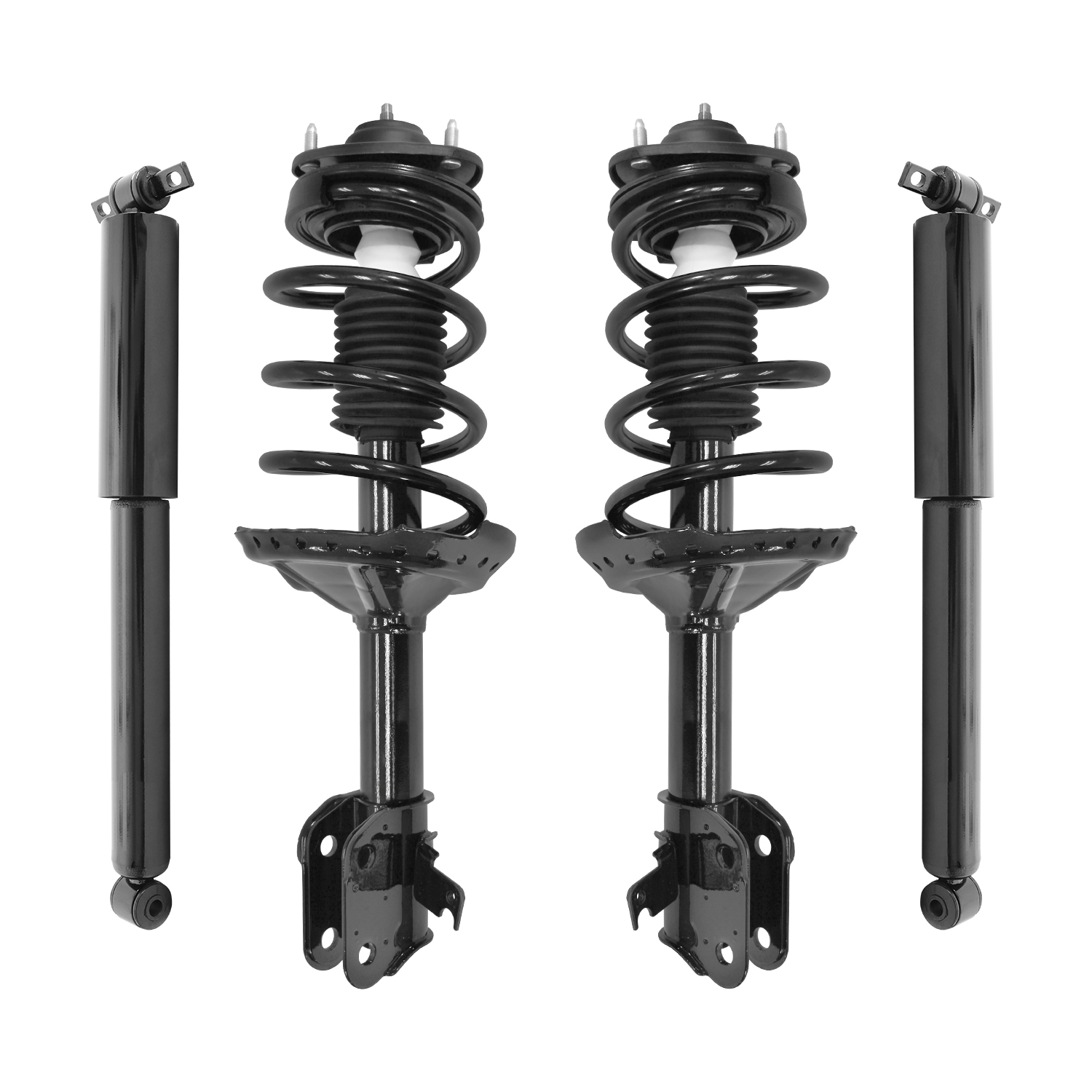 Unity Automotive Front Complete Strut Assemblies, (2) Rear Shock Absorbers - 4-11903-250050-001