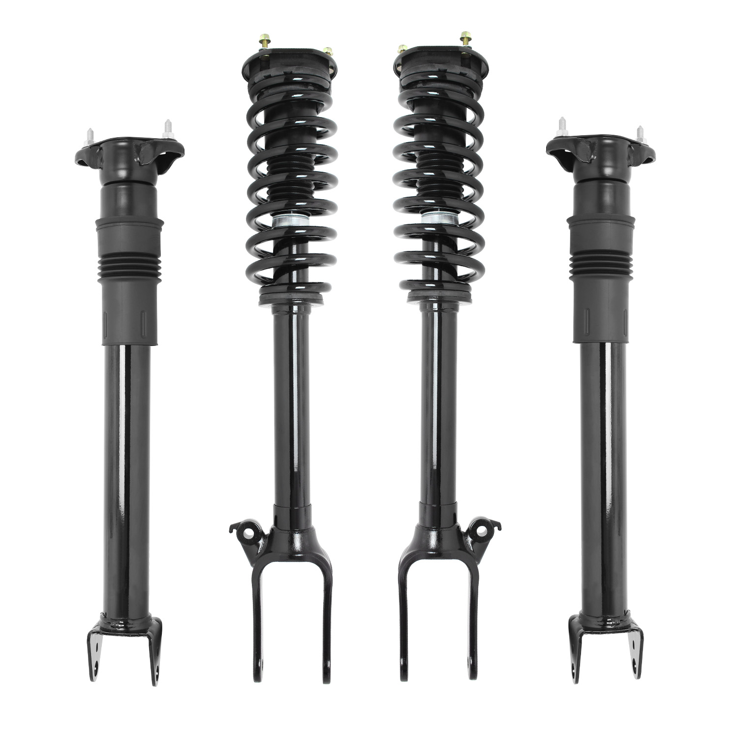 Unity Automotive Front Complete Strut Assemblies, (2) Rear Shock Absorbers - 4-11910-12-512900