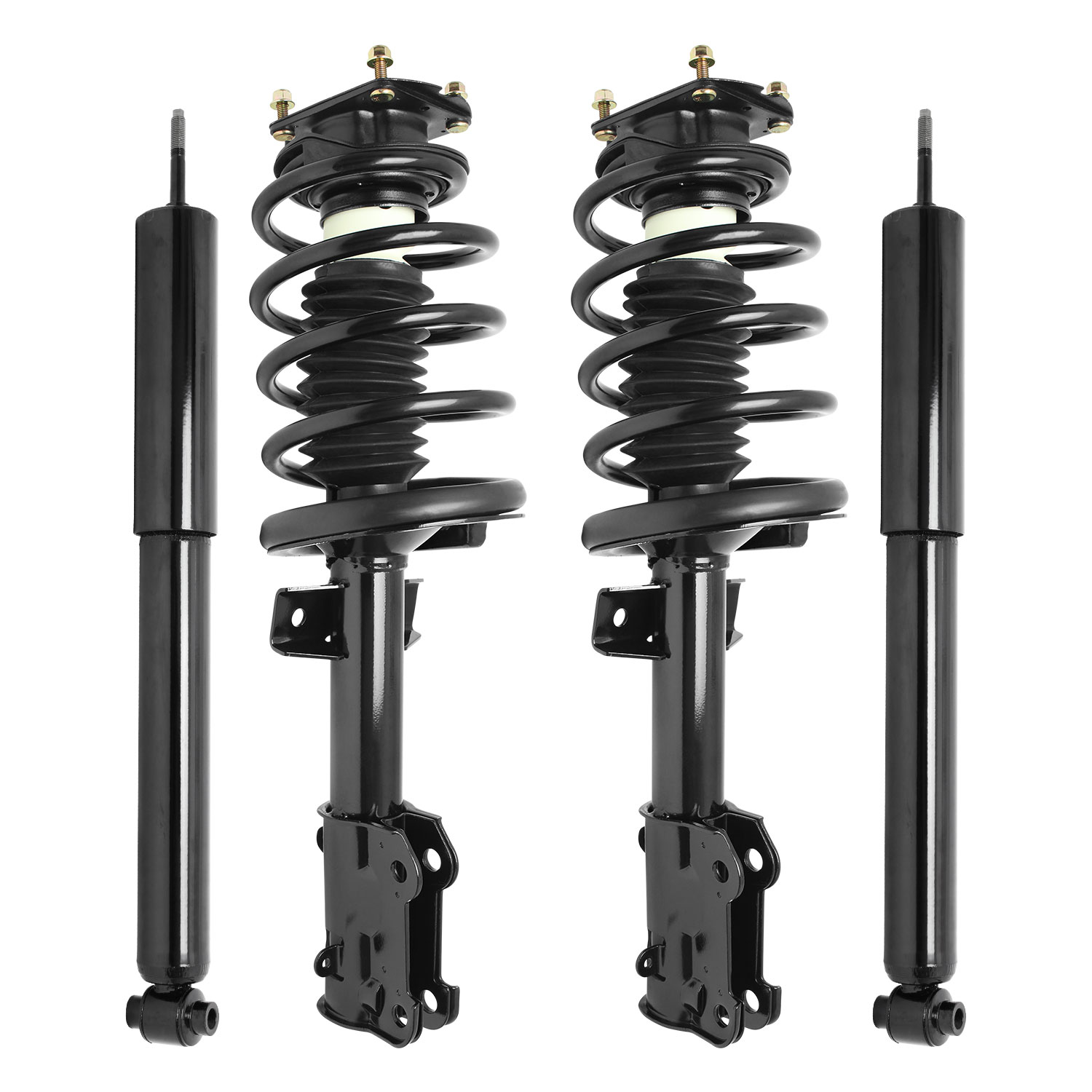 Unity Automotive Front Complete Strut Assemblies, (2) Rear Shock Absorbers - 4-11930-252400-001
