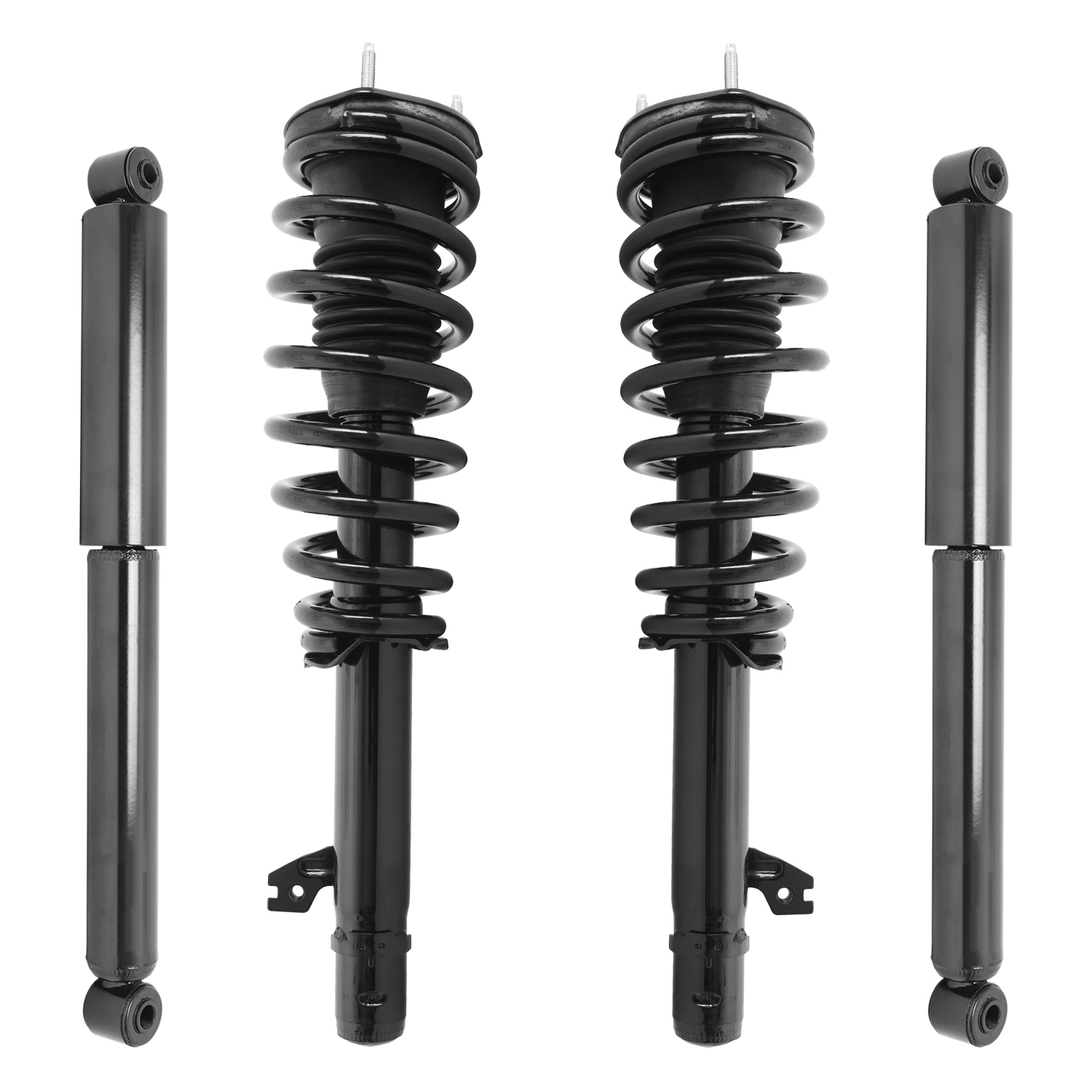 Unity Automotive Front Complete Strut Assemblies, (2) Rear Shock Absorbers - 4-11985-259040-001