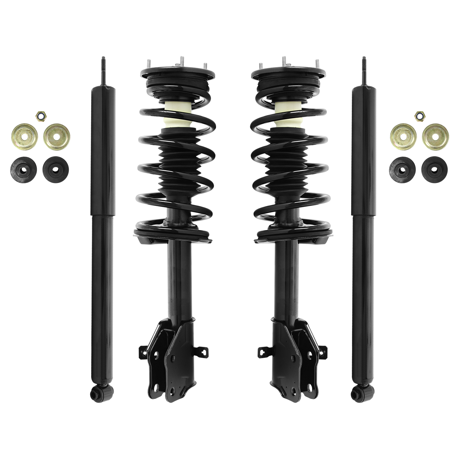 Unity Automotive Front Complete Strut Assemblies, (2) Rear Shock Absorbers - 4-11995-252310-001