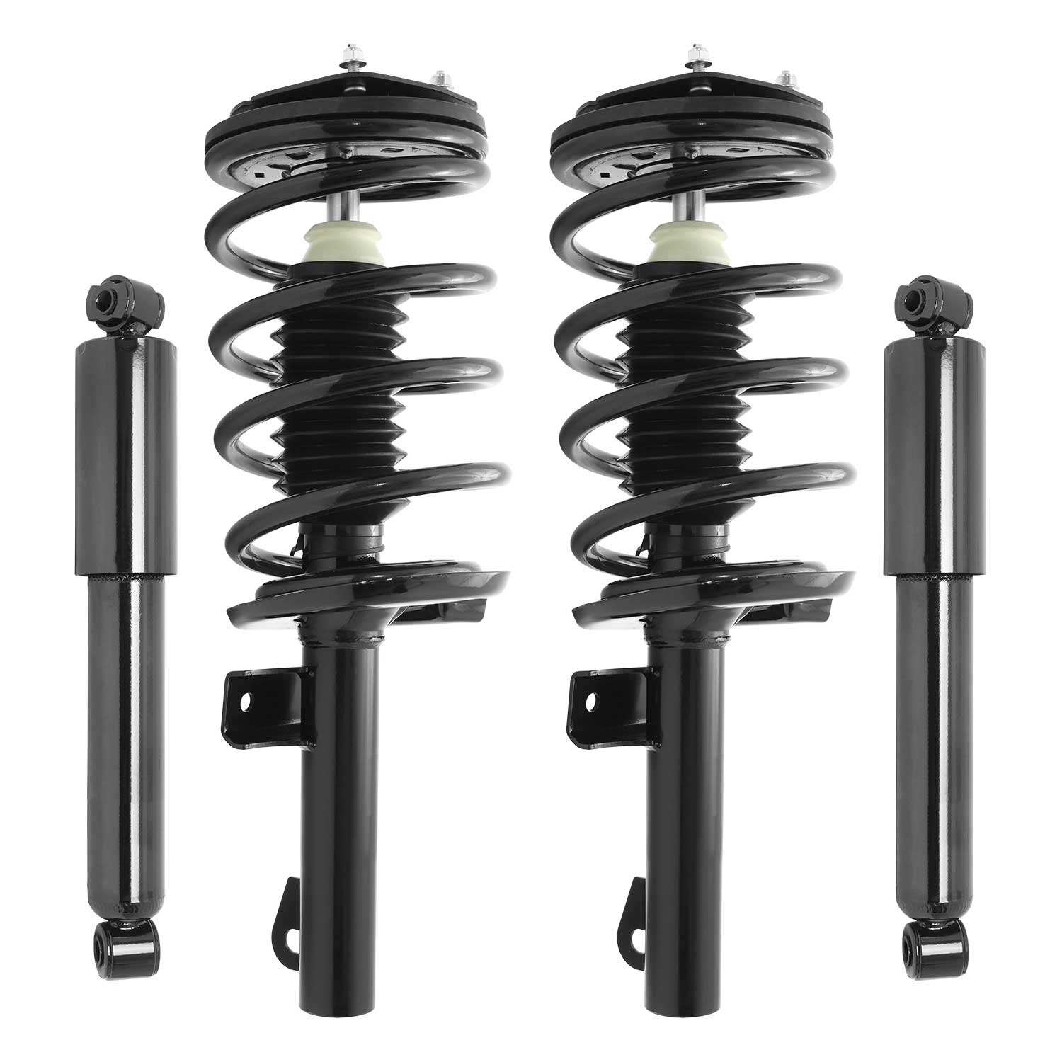 Unity Automotive Front Complete Strut Assemblies, (2) Rear Shock Absorbers - 4-13010-252700-001