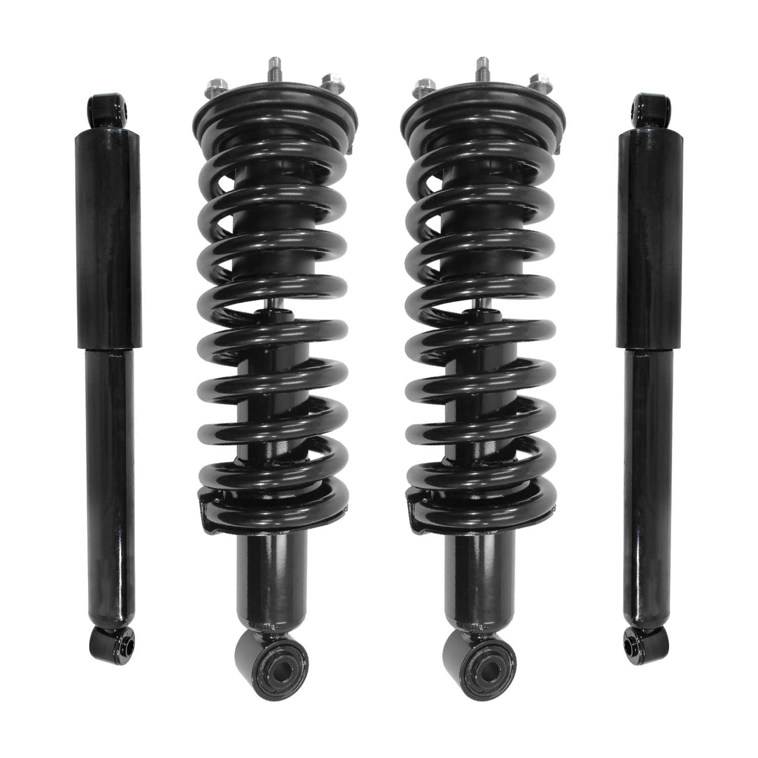 Unity Automotive Front Complete Strut Assemblies, (2) Rear Shock Absorbers - 4-13020-255410-001