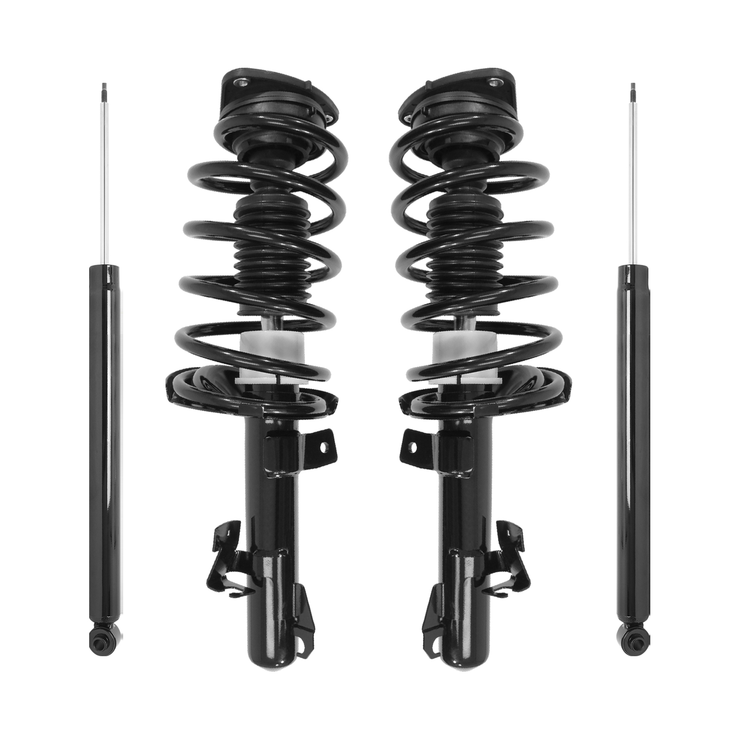Unity Automotive Front Complete Strut Assemblies, (2) Rear Shock Absorbers - 4-13083-259020-001